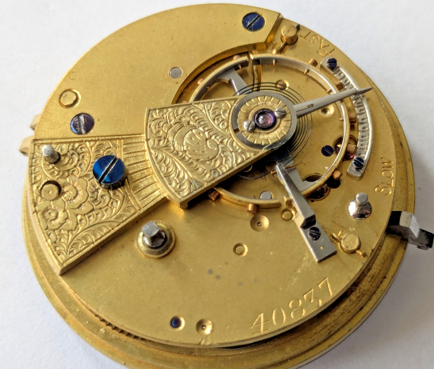 Antique English Lever Pocket Watch Movement Running Balance Project 44.1mm EL9
