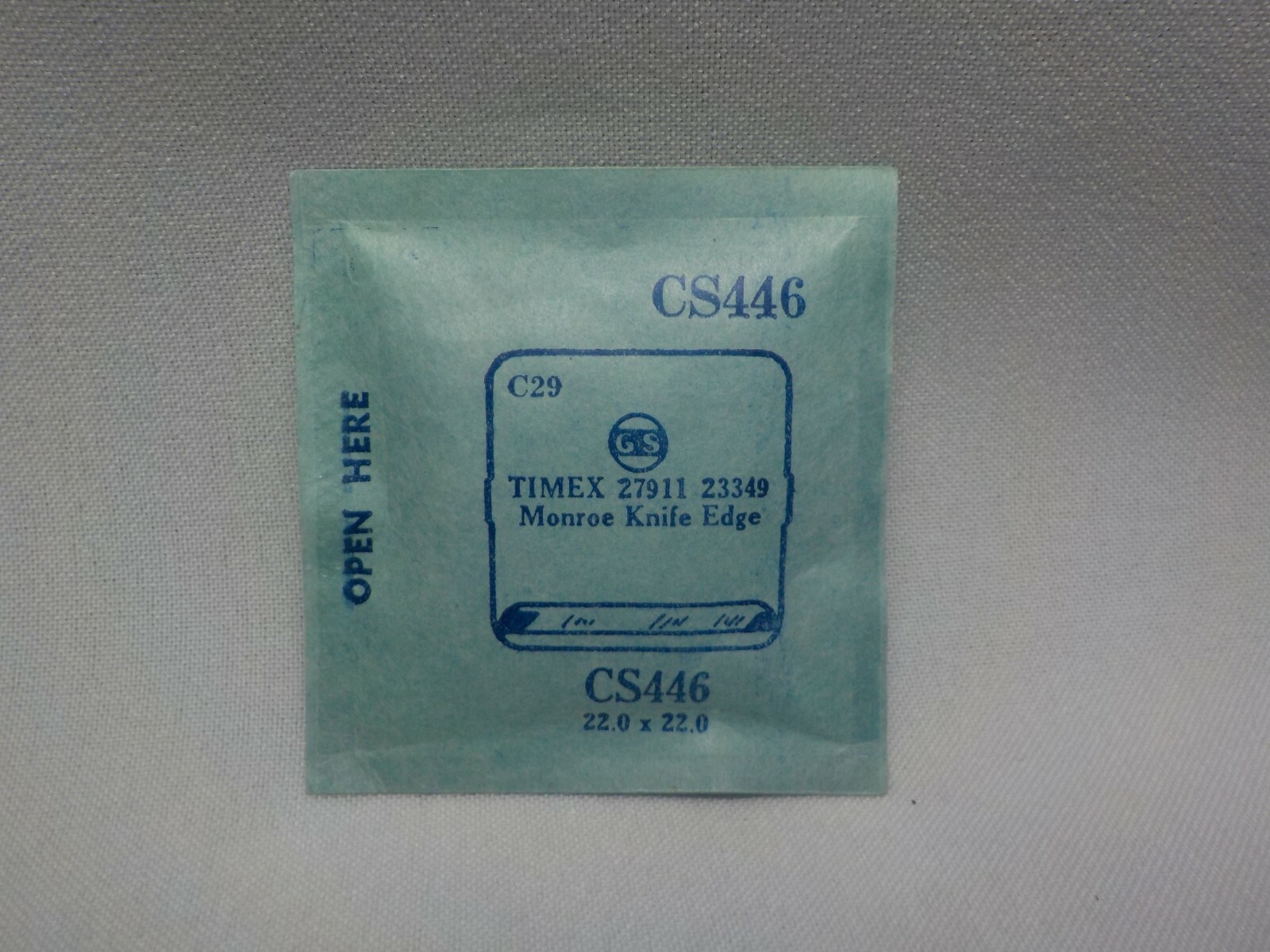 TIMEX MONROE KNIFE EDGE 27911 23349 WATCH CRYSTAL CS446 REPLACEMENT 22.0 X 22.0