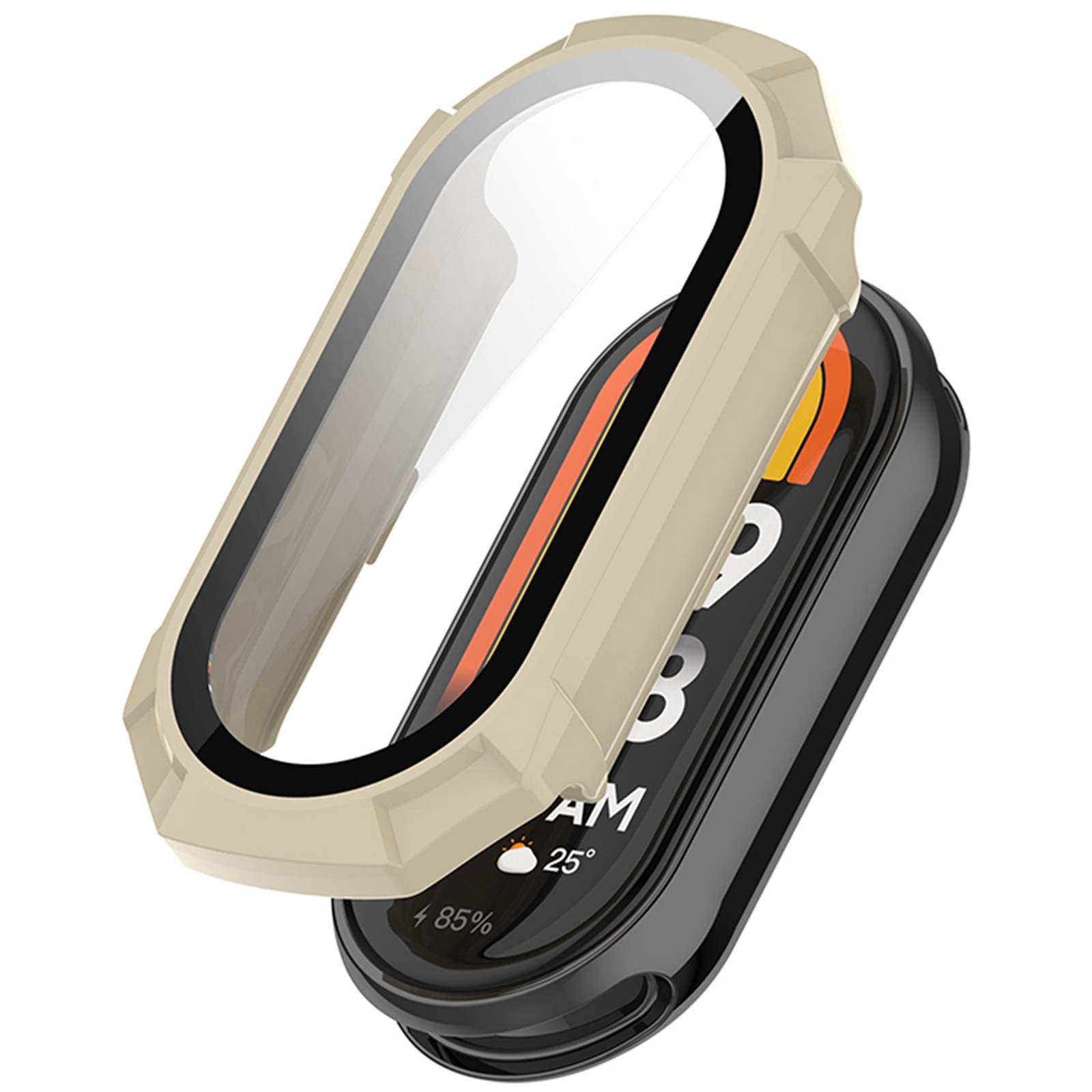 Shell Film Integrated PC + Tempered Film Watch Protective Case for Xiaomi Band8