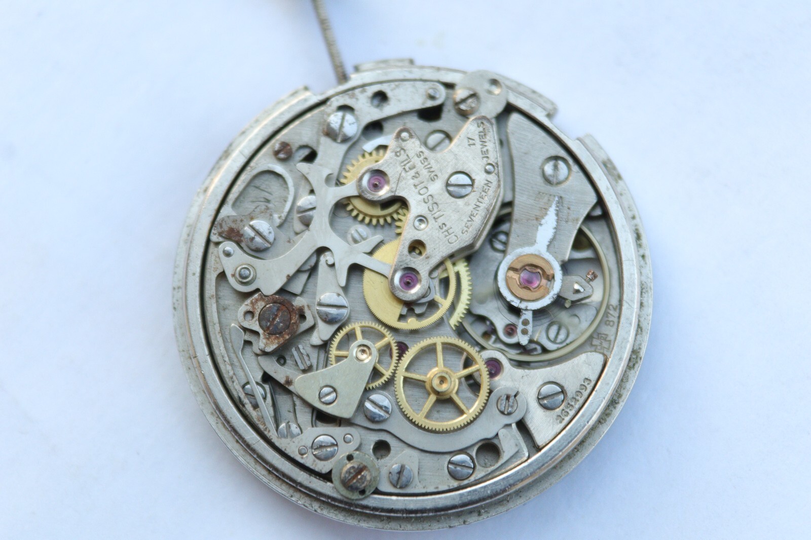 VINTAGE TISSOT SIDERAL CHRONOGRAPH WATCH DIAL MOVEMENT WORKING CAL 872 LEMANIA