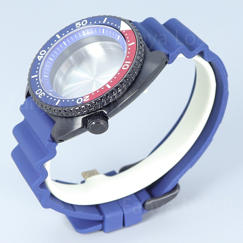 45mm Modify Seiko Skx009 Mod Watch Case+Blue Strap 10ATM For Seiko NH34 35 36 38