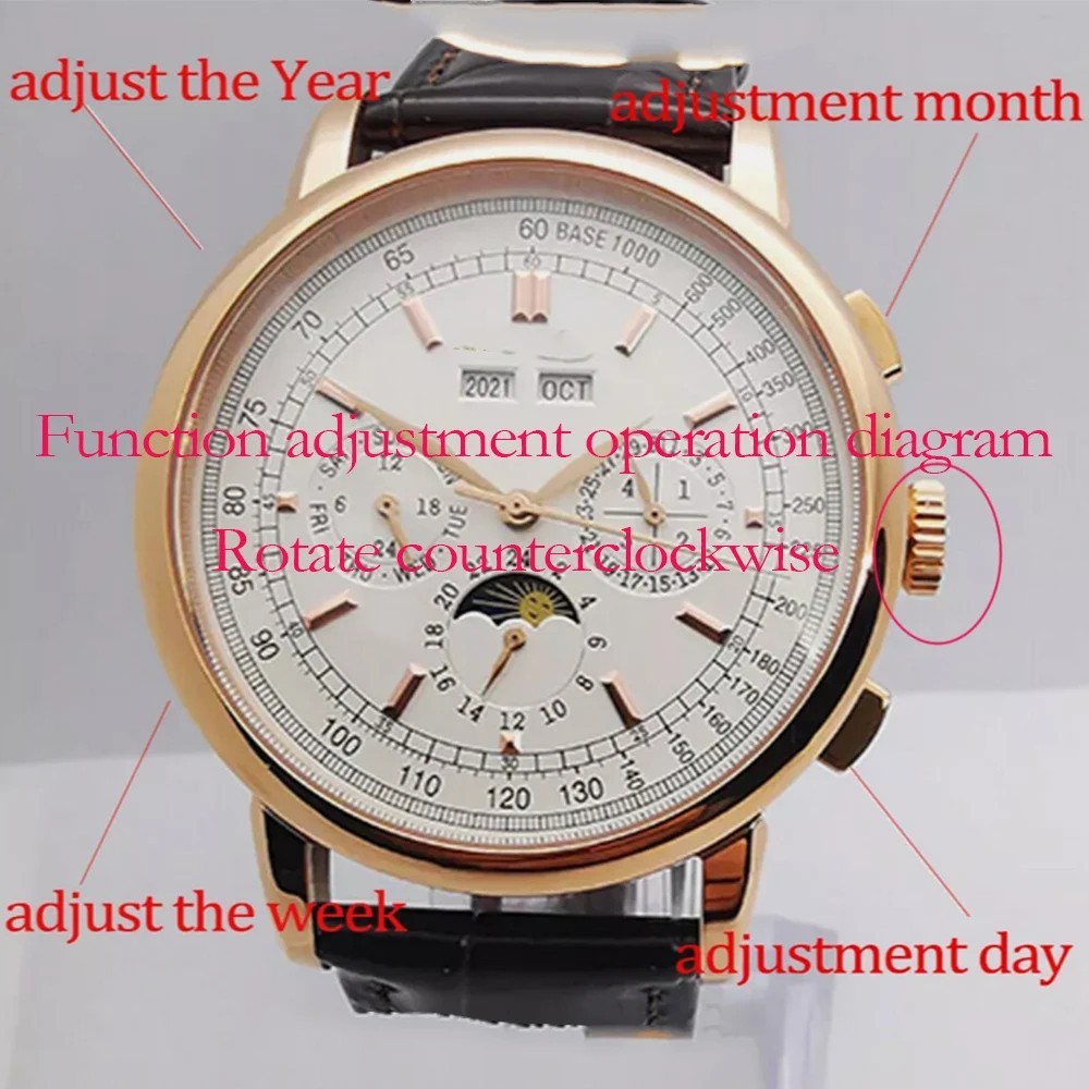 42mm Watch Case Set Stainless Steel Automatic Movement Dial Hands ST1655