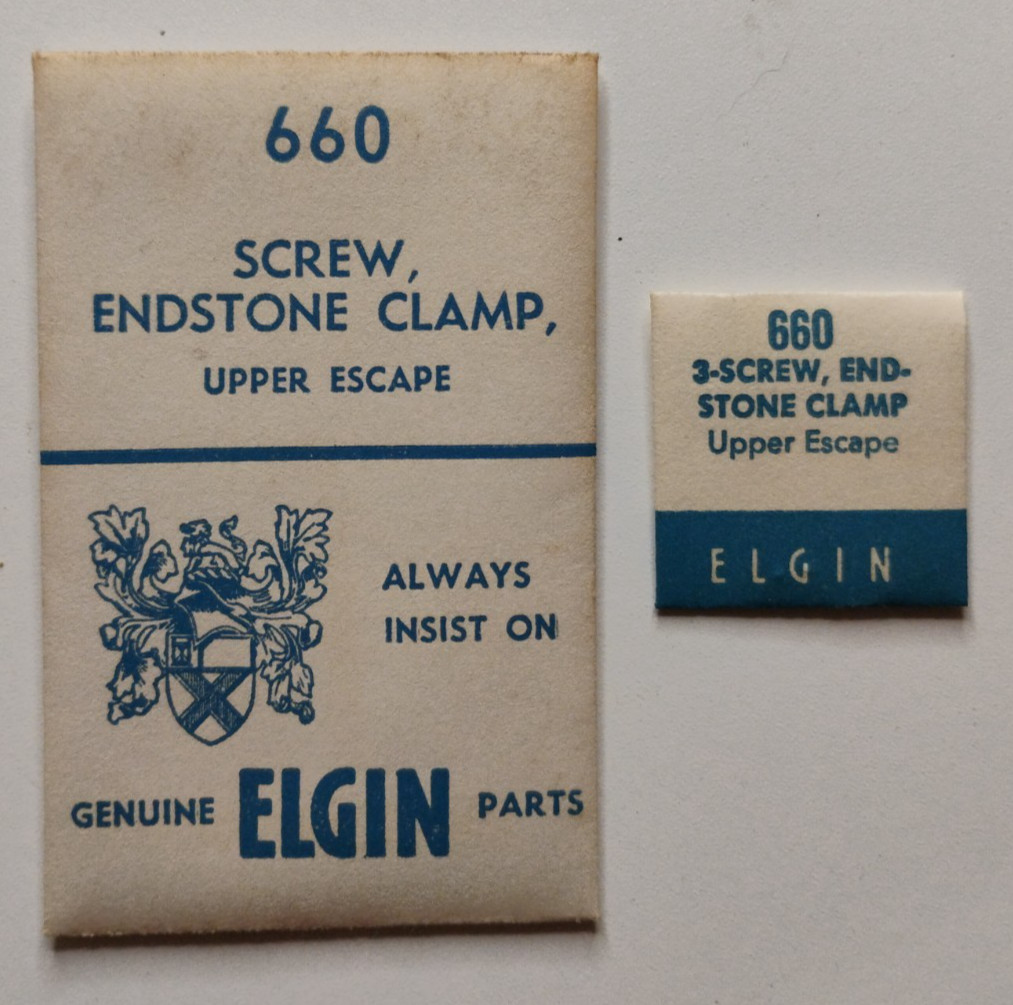 ELGIN 660 3-Screw, Endstone Clamp Upper Escape Genuine OEM Watch Parts