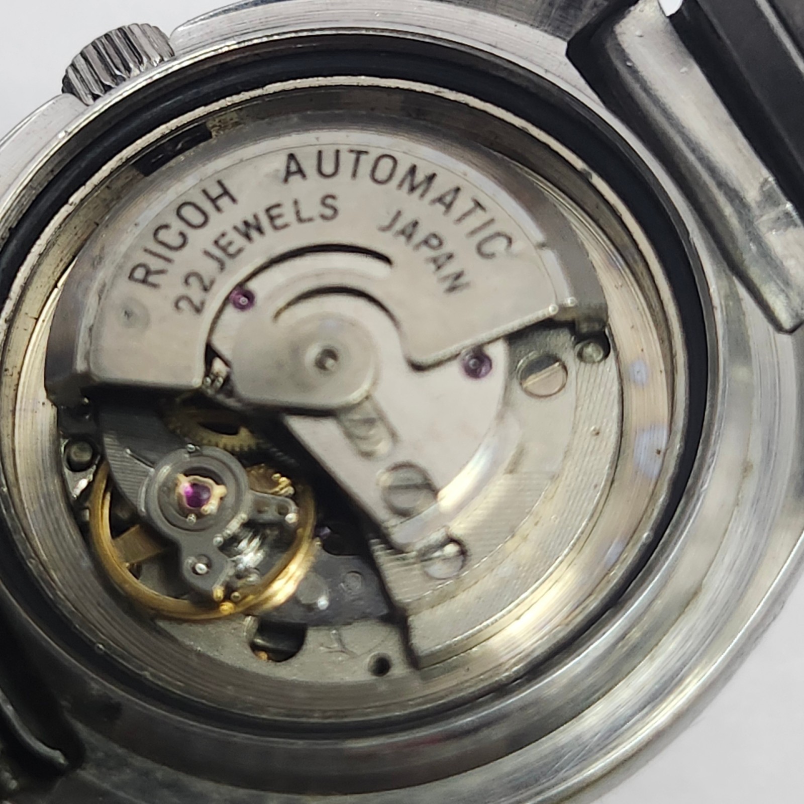 Ricoh Automatic 22 Jewels Japan Watch Movement Case & Band – For Parts