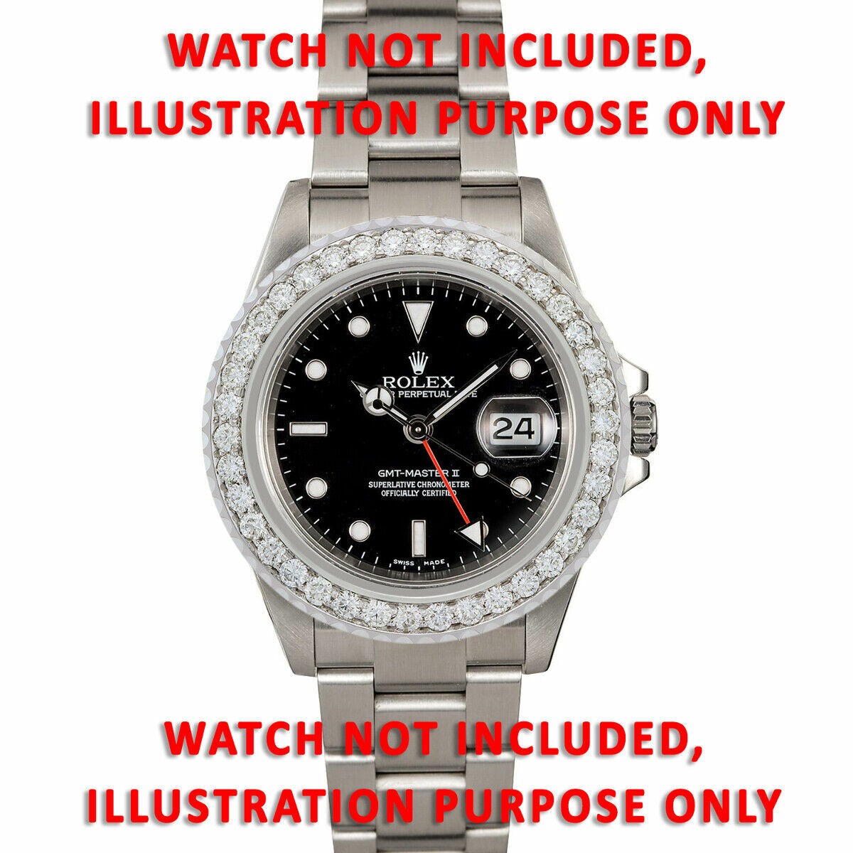 3CT NATURAL DIAMOND BEZEL 18KW FOR ROLEX GMT MASTER 16700 16710 16760 116710