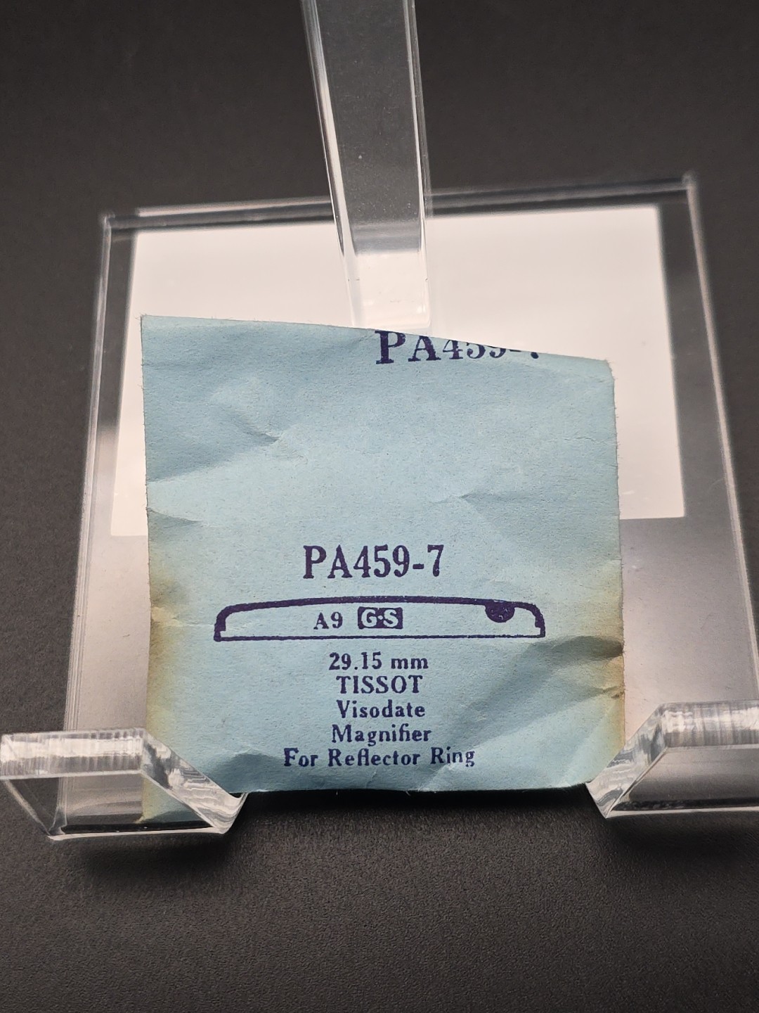 G-S Watch Crystal PA459-7 29.15mm Tissot Visodate Magnifier For Reflector Ring