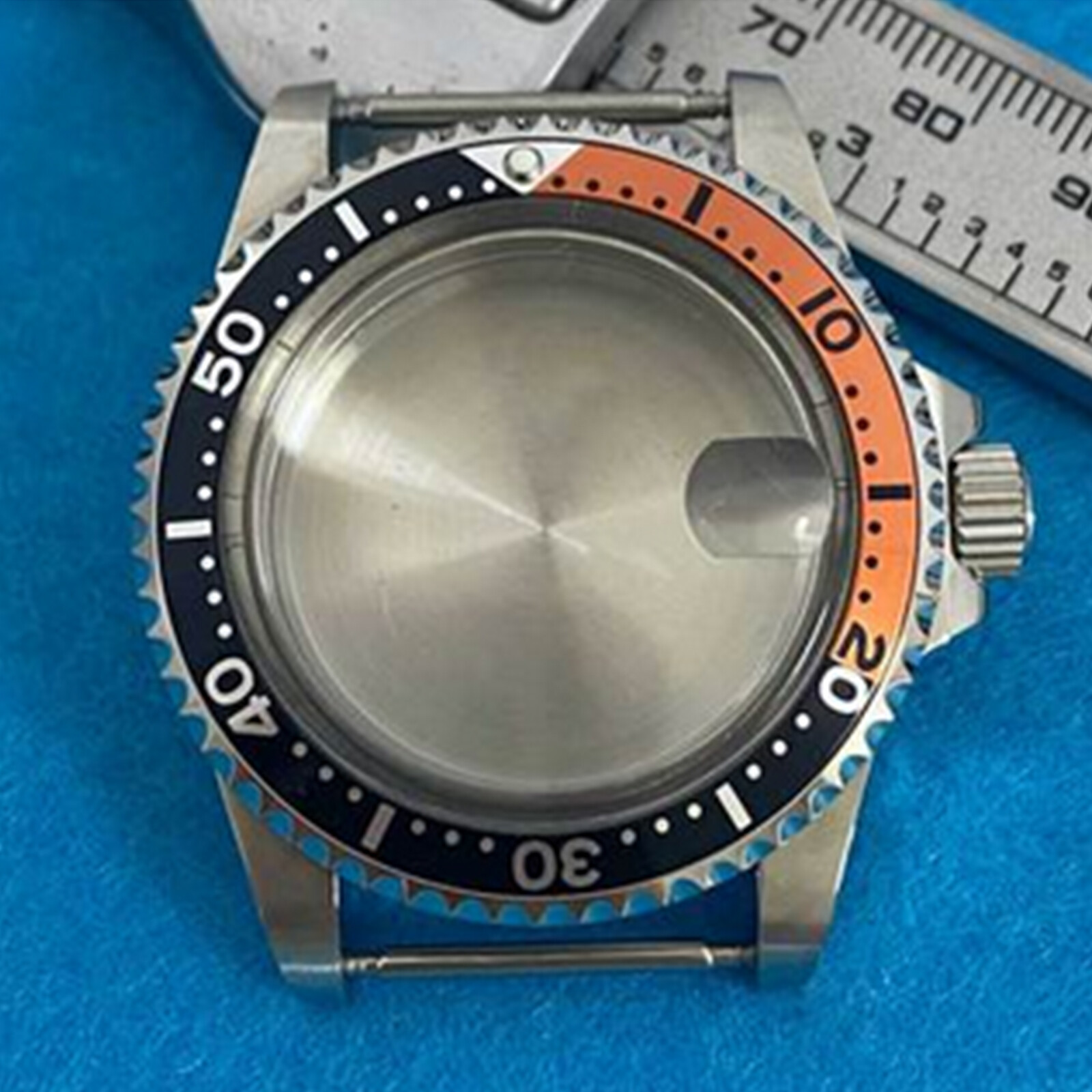 For NH35 NH36 Movement Magnifying Glass Watch Case 39.5MM Stainless Steel Case