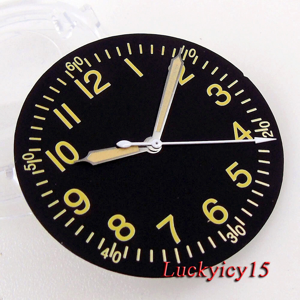 33.5mm Watch Dial Face Hand Luminous Pilot Style Fit NH35 NH36 MIYOTA 8215 821A
