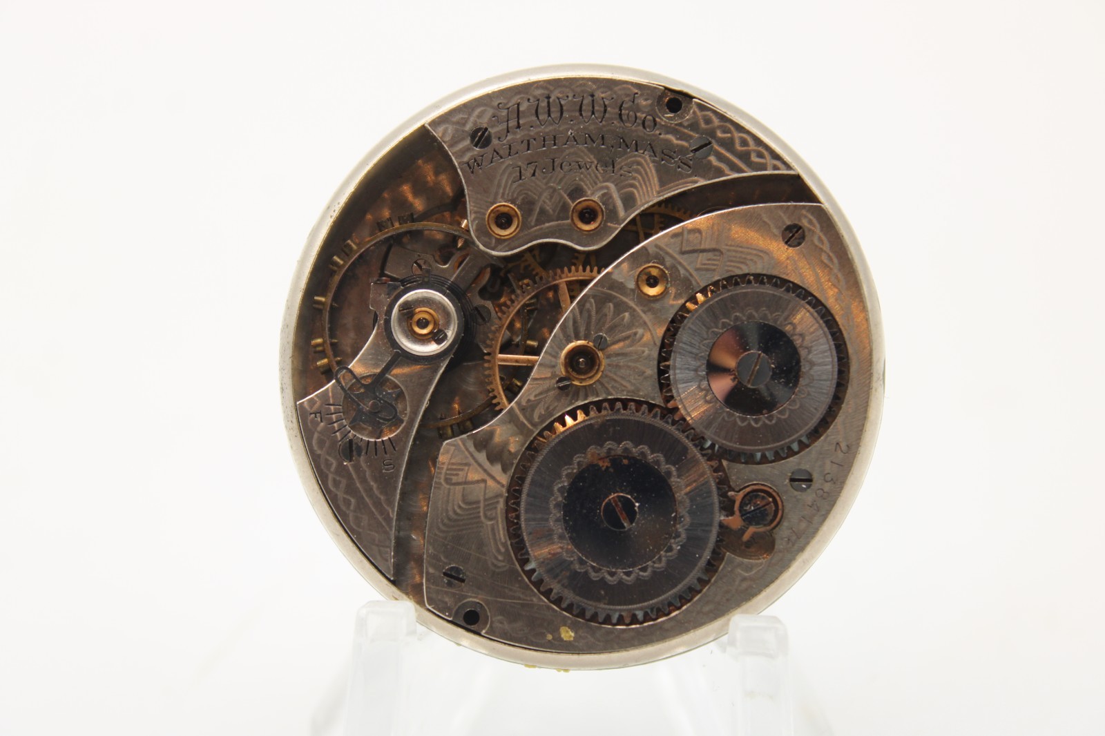 1917 WALTHAM POCKET WATCH MOVEMENT 21384176 GRADE 225 12s 17j (PT)