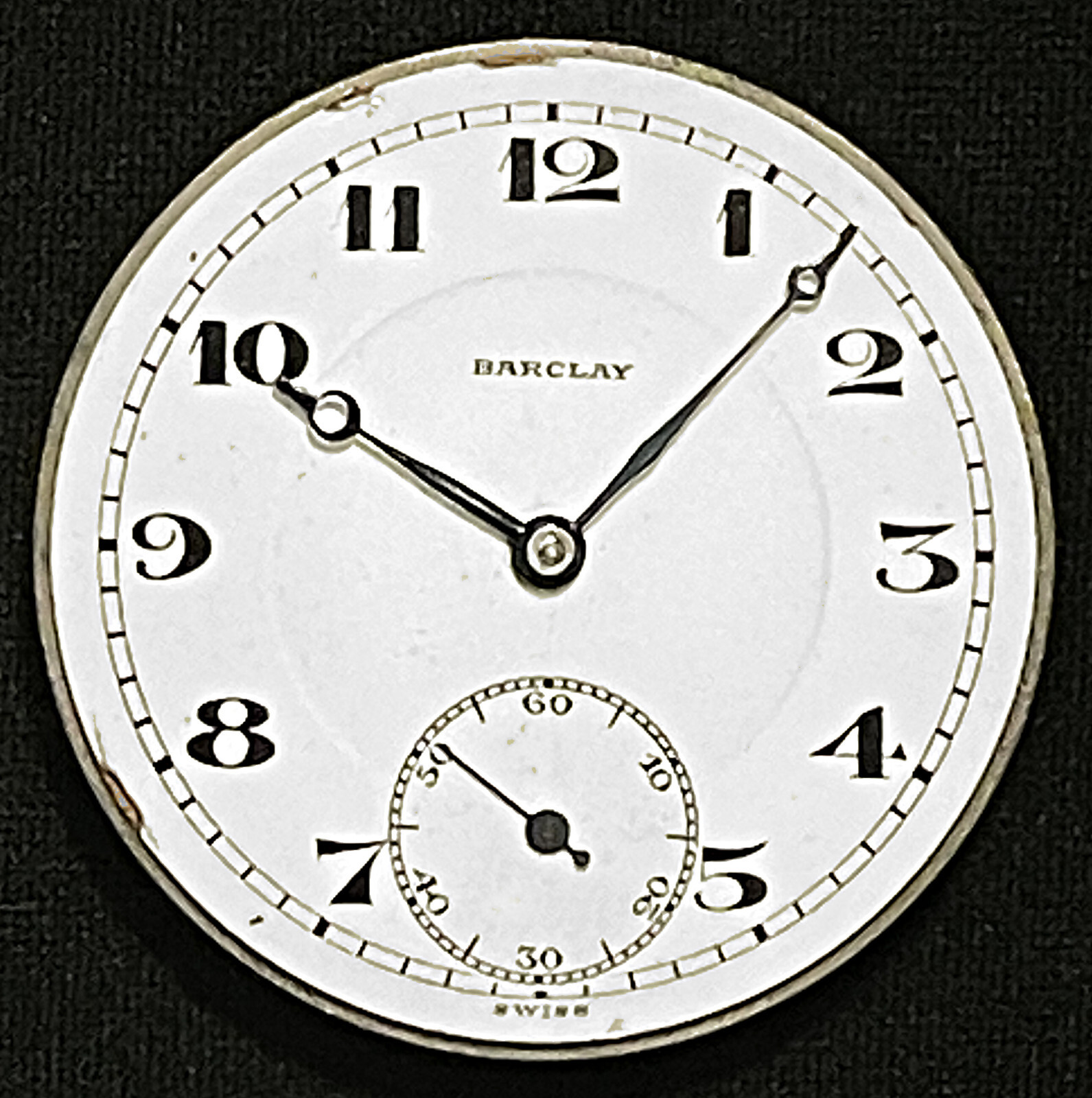 TWO JUILLARD/BARCLAY 7JEWEL ADJ’d. POCKET WATCH MOVEMENTS/DIALS/HANDS FOR PARTS