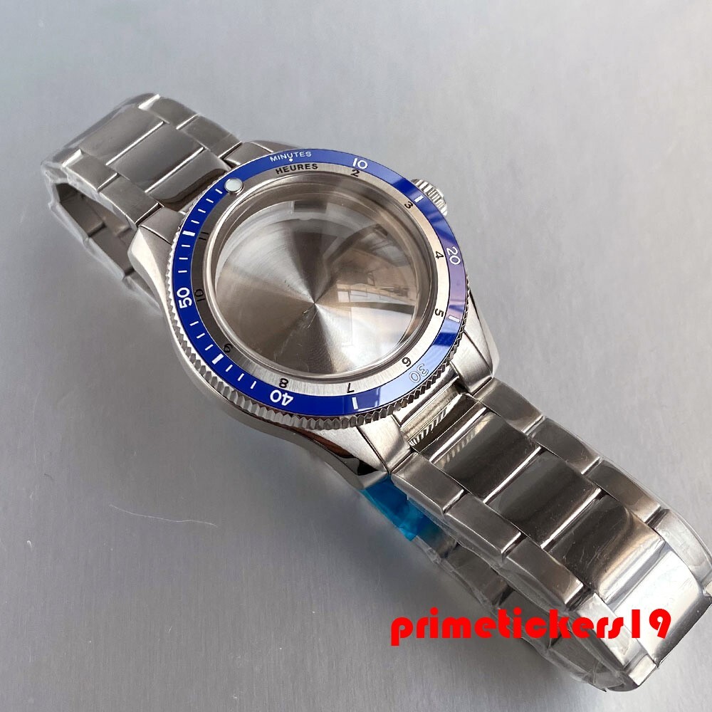 Domed Sapphire Dive 40mm Men’s Watch Case+Band+Inner Ring 20BAR Fit NH35 PT5000