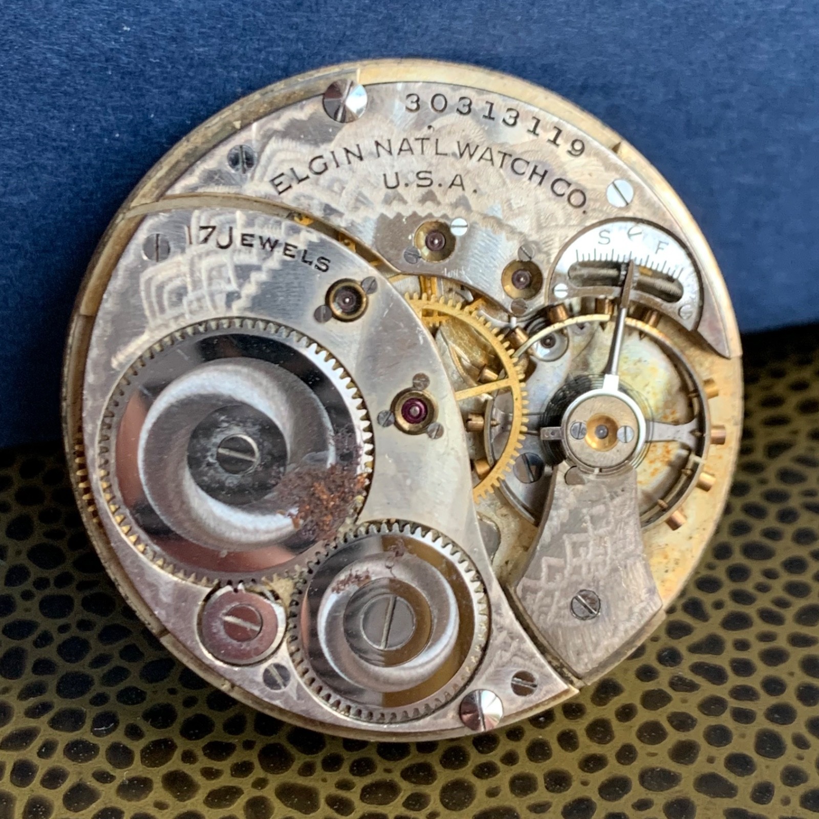 1928 Elgin Grade: 345 12S 17 Jewels Pocket Watch Movement Runs