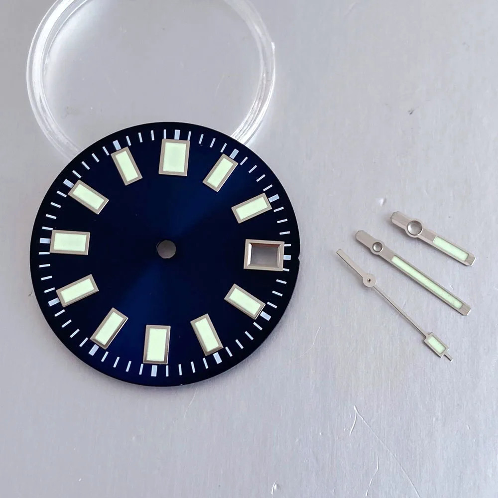 29mm Black/Grey/Blue Sunburst Watch Dial Replacement Fit NH35 ETA 2824 Miyota