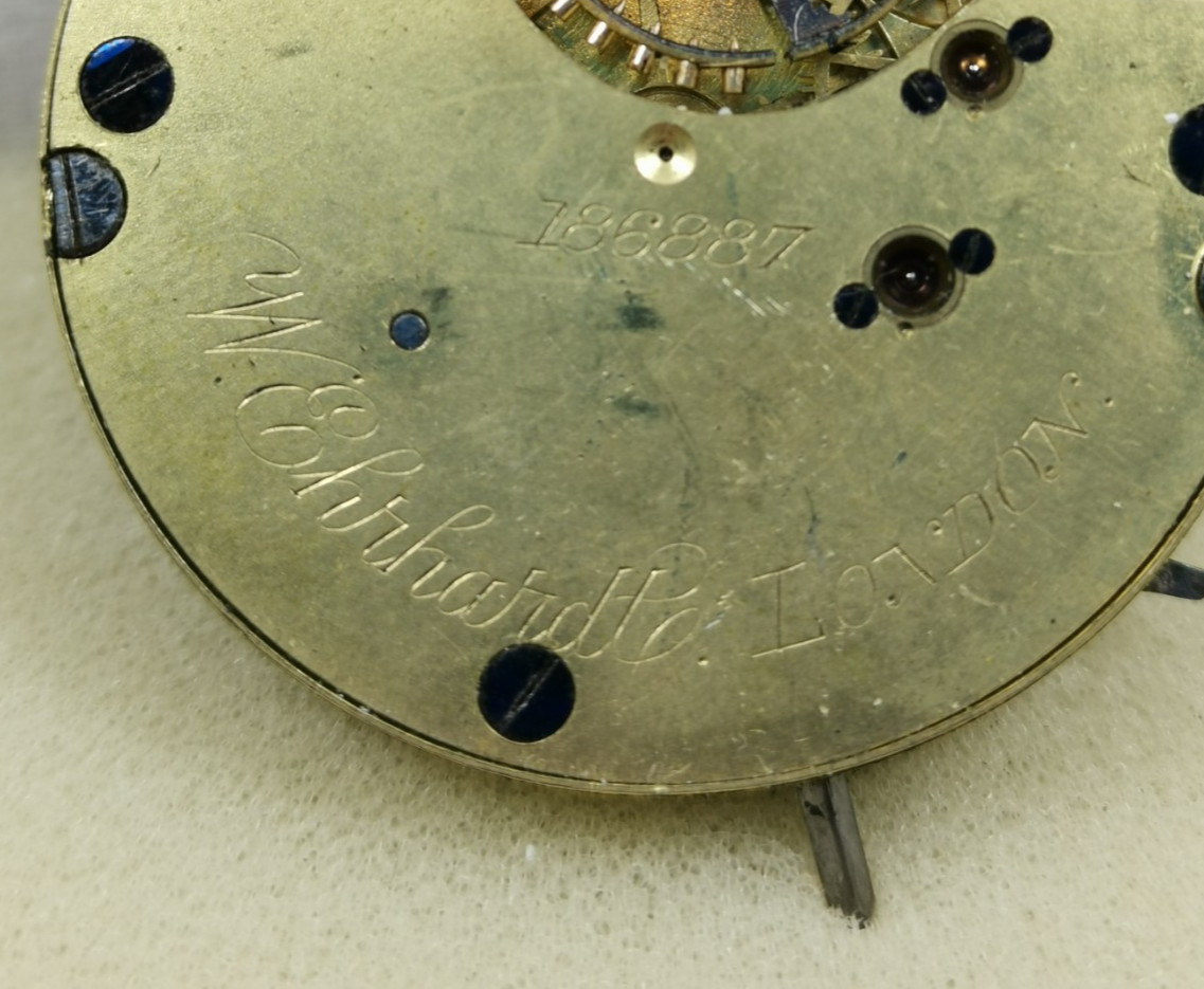 W. Ehrhardt Watch Company London Pocket Watch Movement 41.3 mm Parts/ Repair!