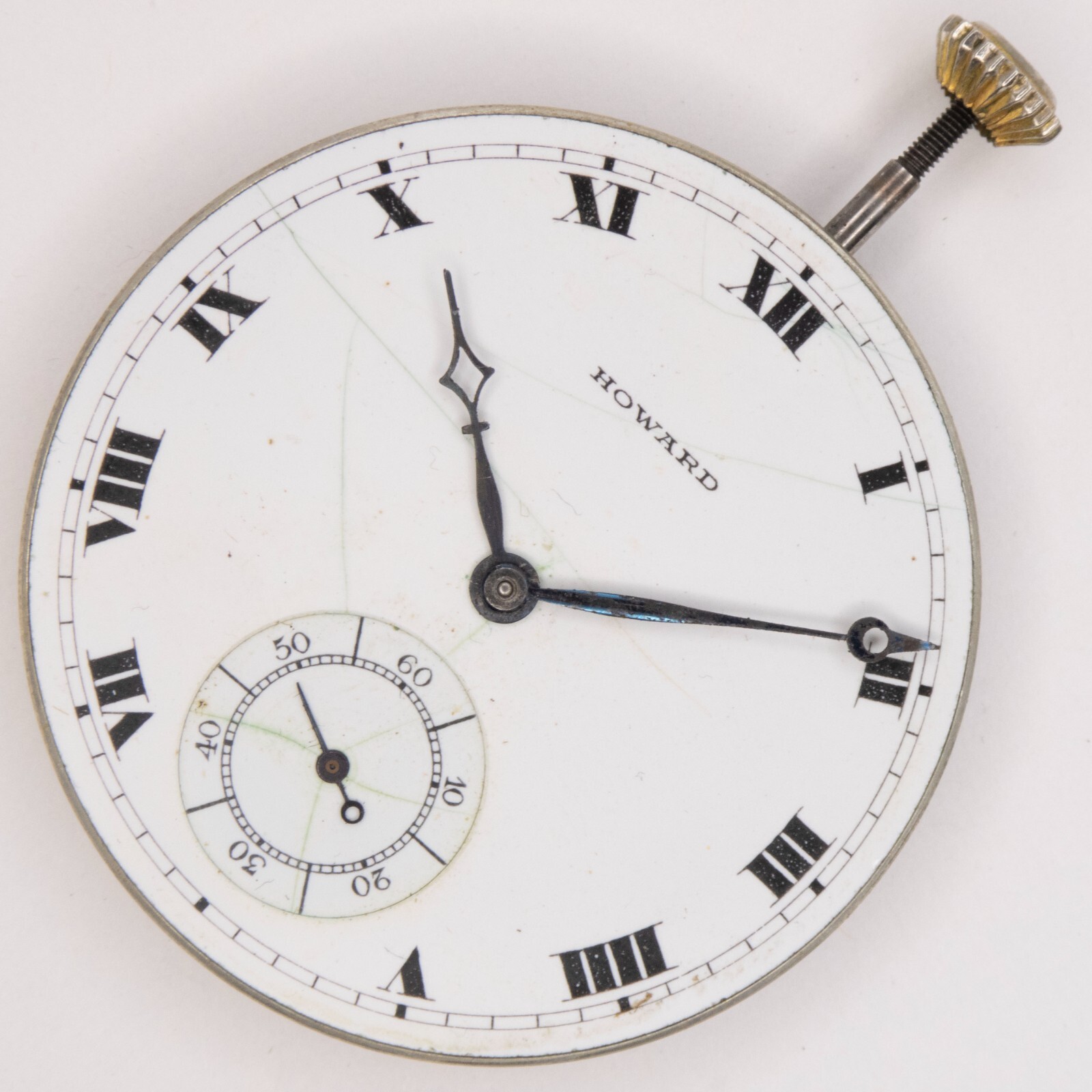 E. Howard Series 7 12-Size 17-Jewel Antique Pocket Watch Movement, Keeps Time
