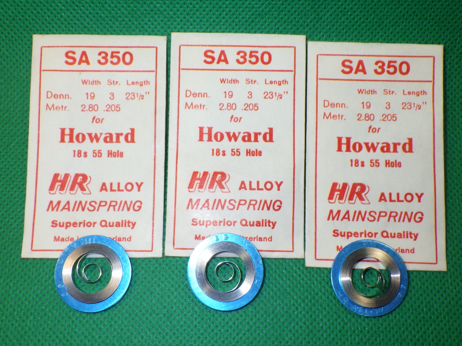 “HOWARD” 18s Size 55hole SA350 HR Alloy Unbreakable PW MAINSPRING Z7