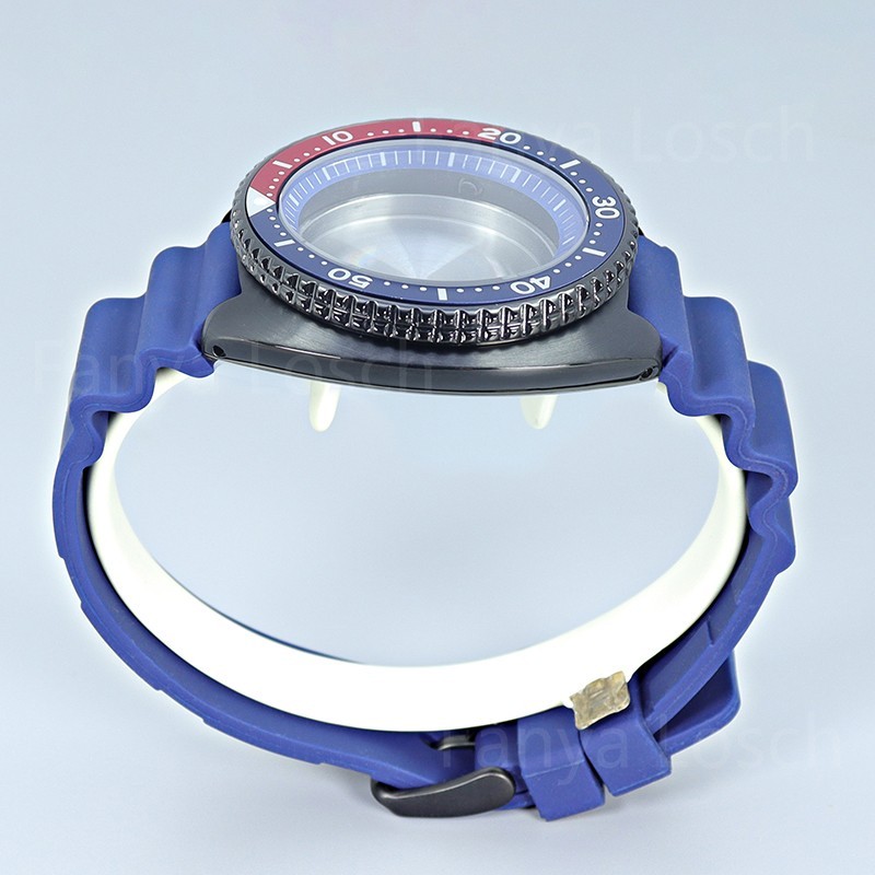 45mm Modify Seiko Skx009 Mod Watch Case+Blue Strap 10ATM For Seiko NH34 35 36 38