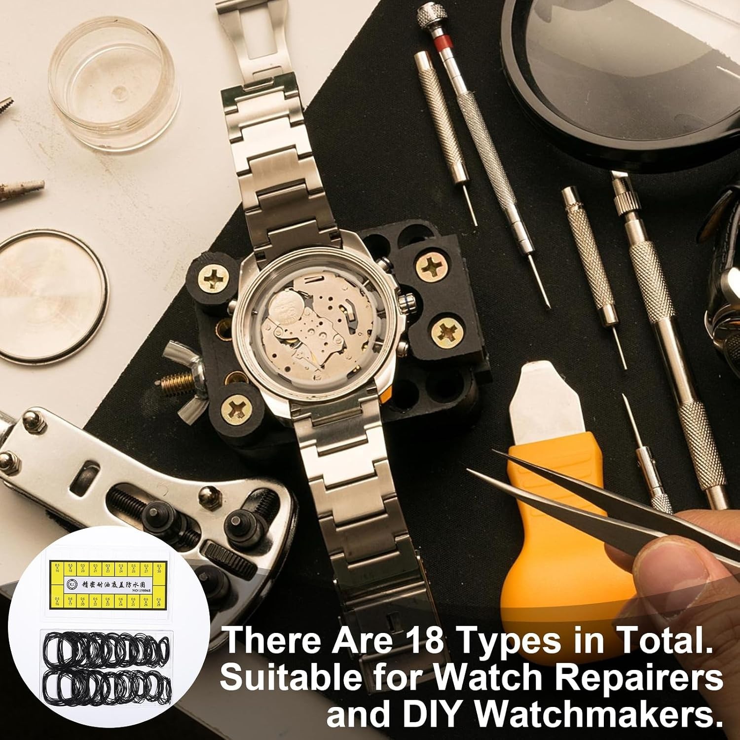 210 ‬Pcs 18 Sizes O Ring Watch Gasket Rubber, Waterproof Watches Back Rubber …