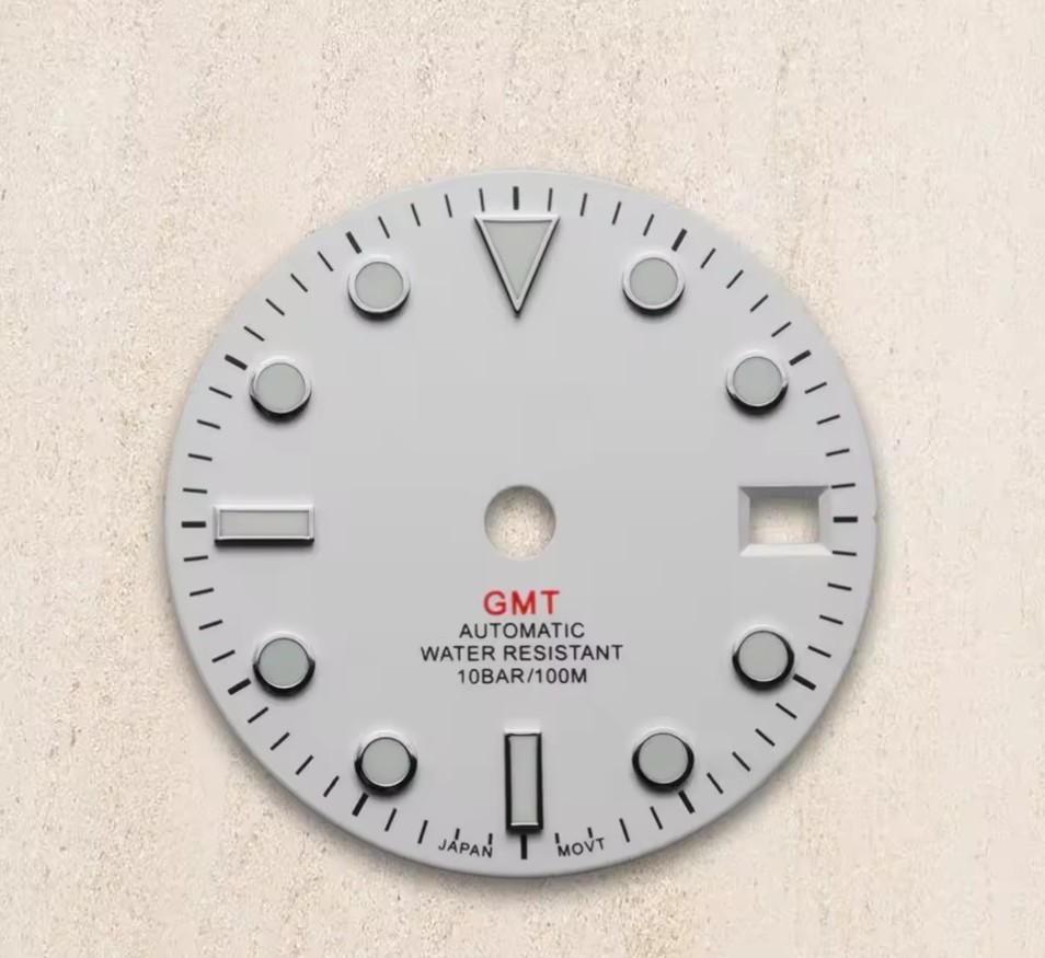 GMT Dial 29.0mm White- with S Logo for watch moding – fits NH34