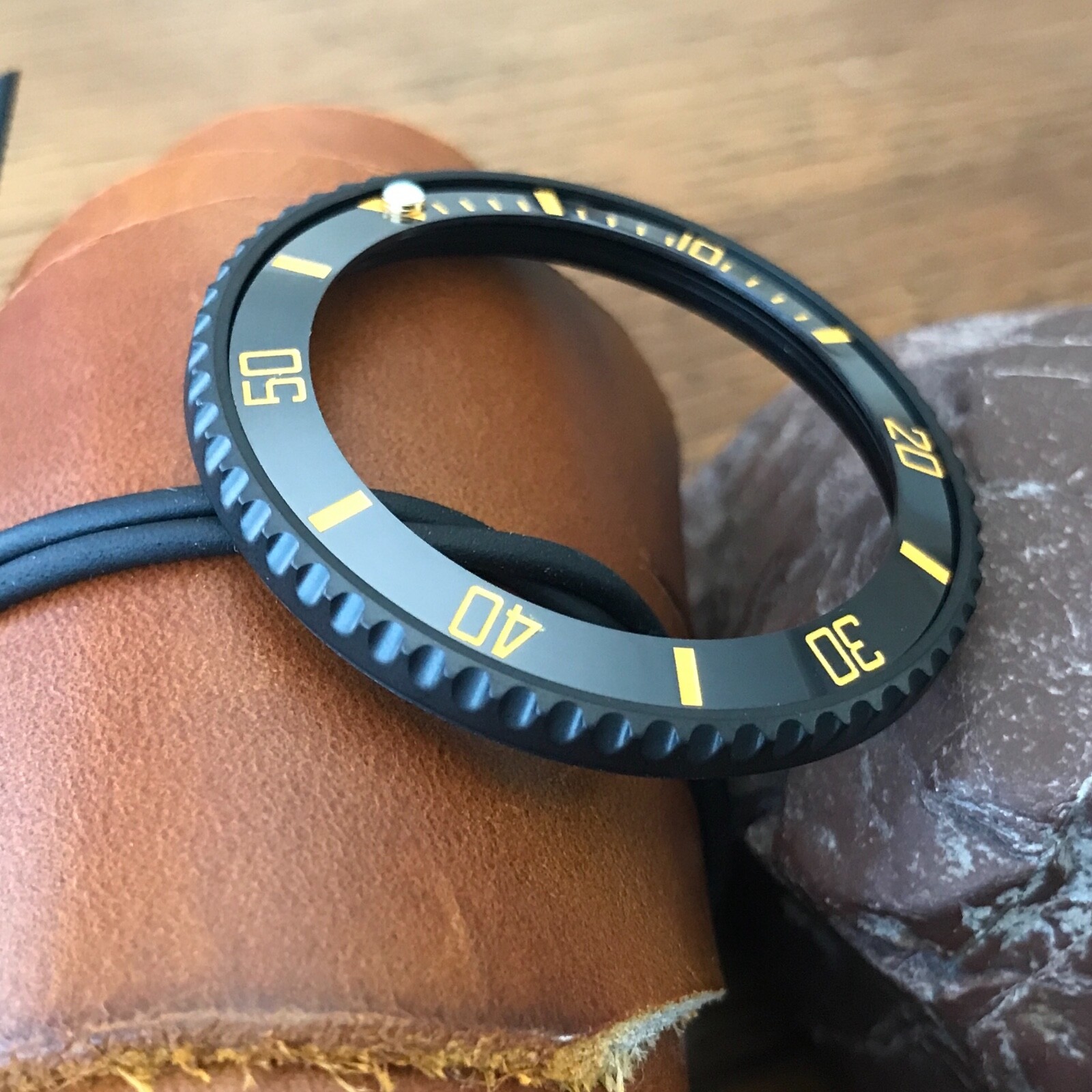 Sub Style Bezel+Black w/ Yellow Ceramic Insert for Seiko SKX007 SRPD~US Seller