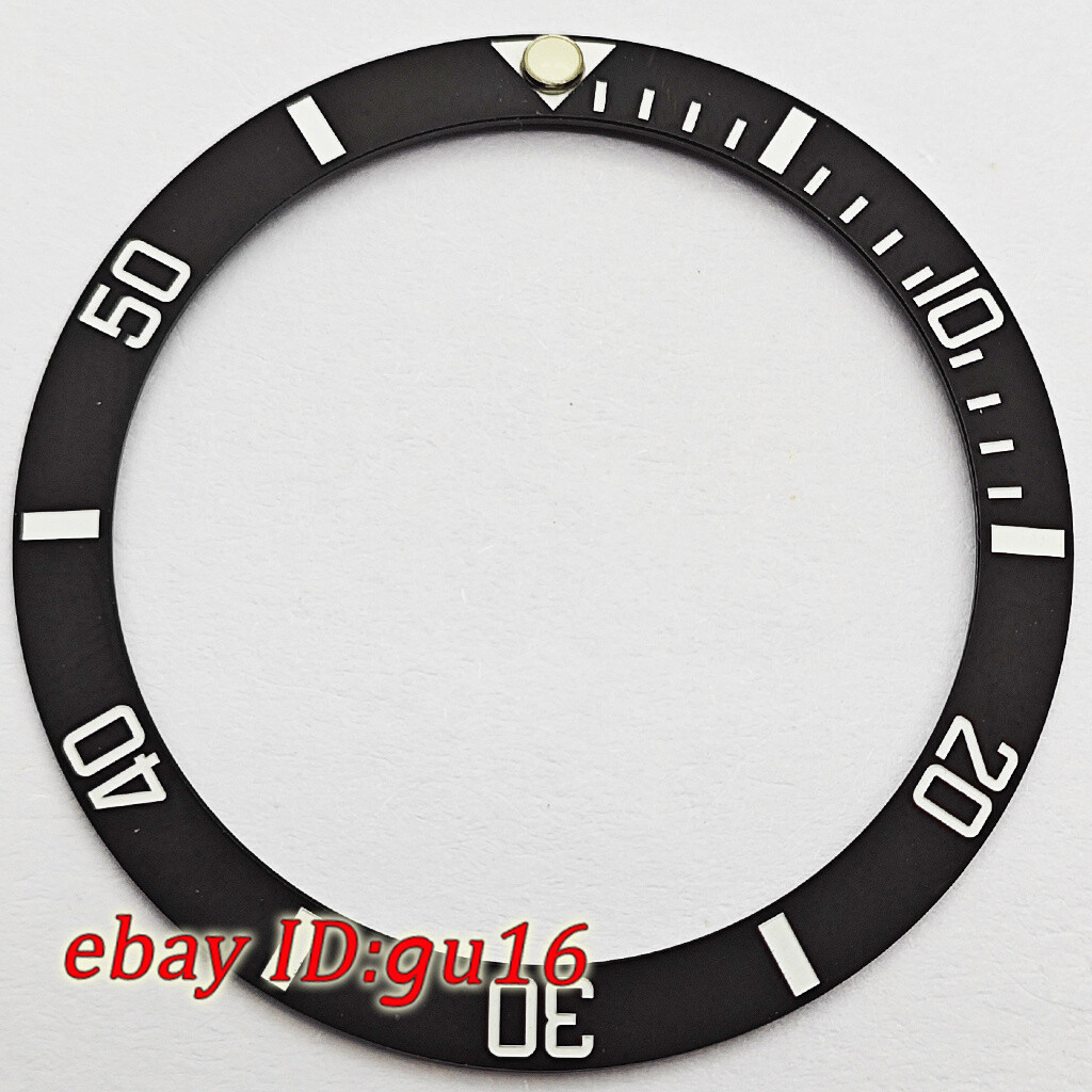 38mm black white blue green gold bezel insert fit 40mm automatic watch