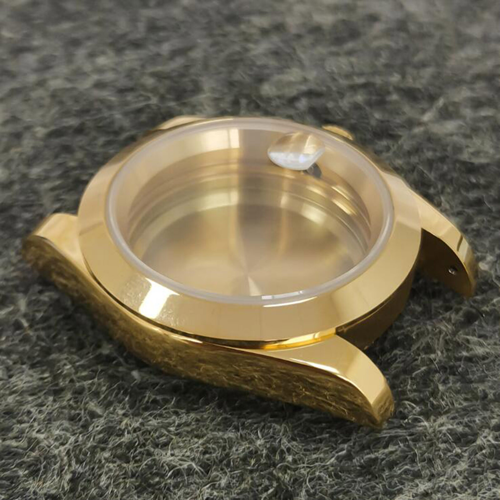 For NH35/36 Movement PVD Gold Tooth Ring/Oyster Stainless Steel Watch Case 39mm