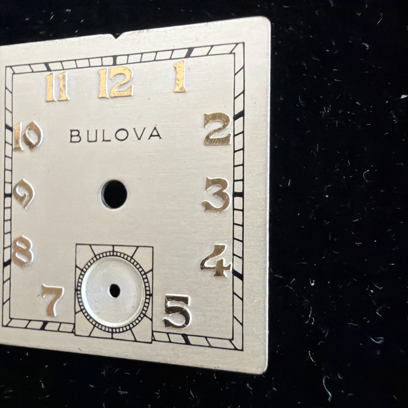 Vintage Bulova Watch Face Plate Only New Other Square