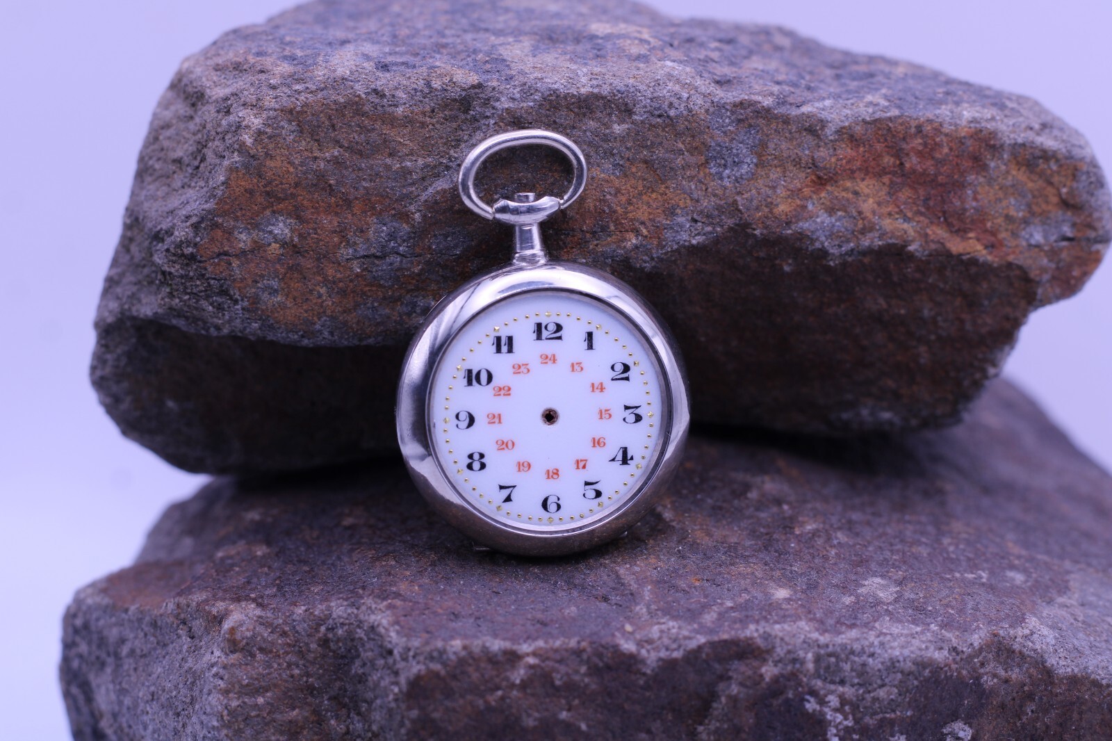 ARGENTAN LADIES SWISS POCKET WATCH CASE & DIAL 30mm DIAMETER NOS (EQ)