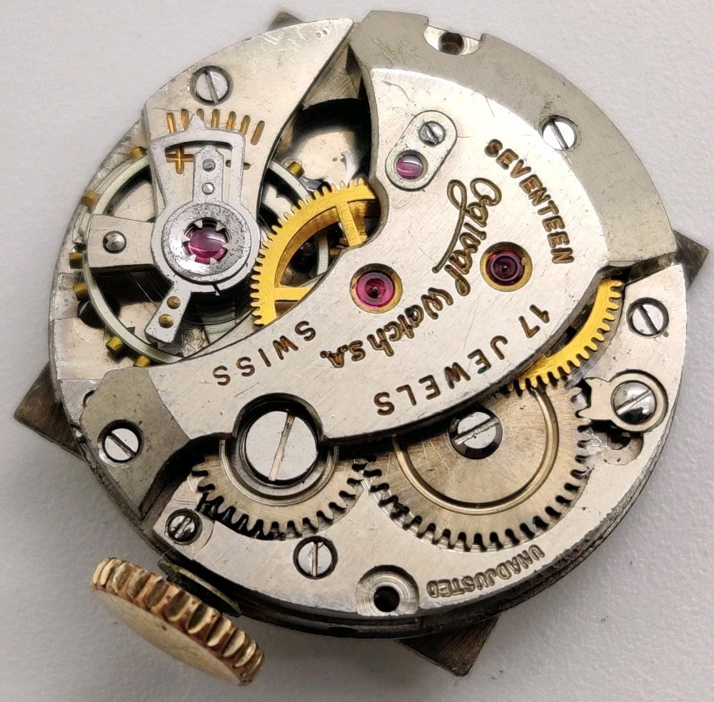 Vintage Ogival AS 1240 17 jewel Center Seconds watch movement For Repair