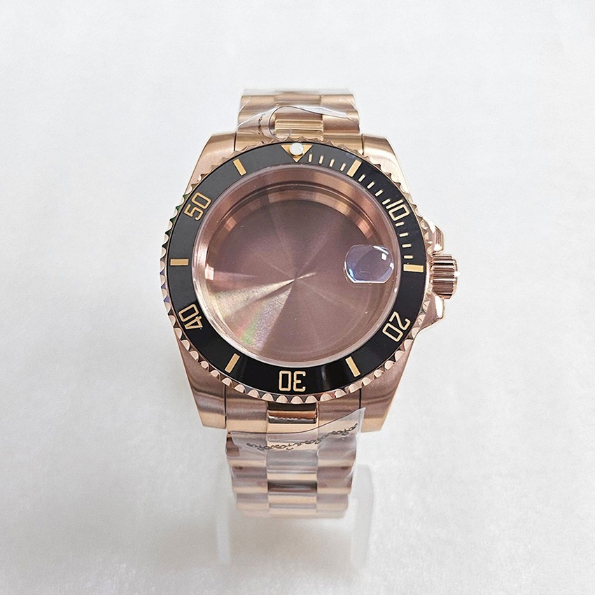 40MM Stainless Steel Sapphire Glass Watch Case Shell Strap for NH35/36 Movement