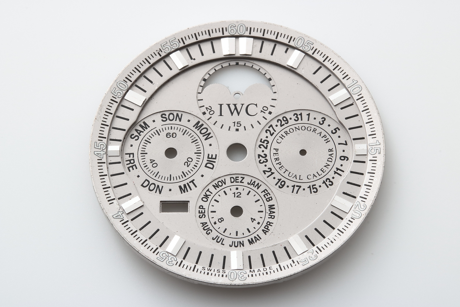 IWC GST Perpetual Calendar Chronograph Moon Phase Date German Dial Watch Part