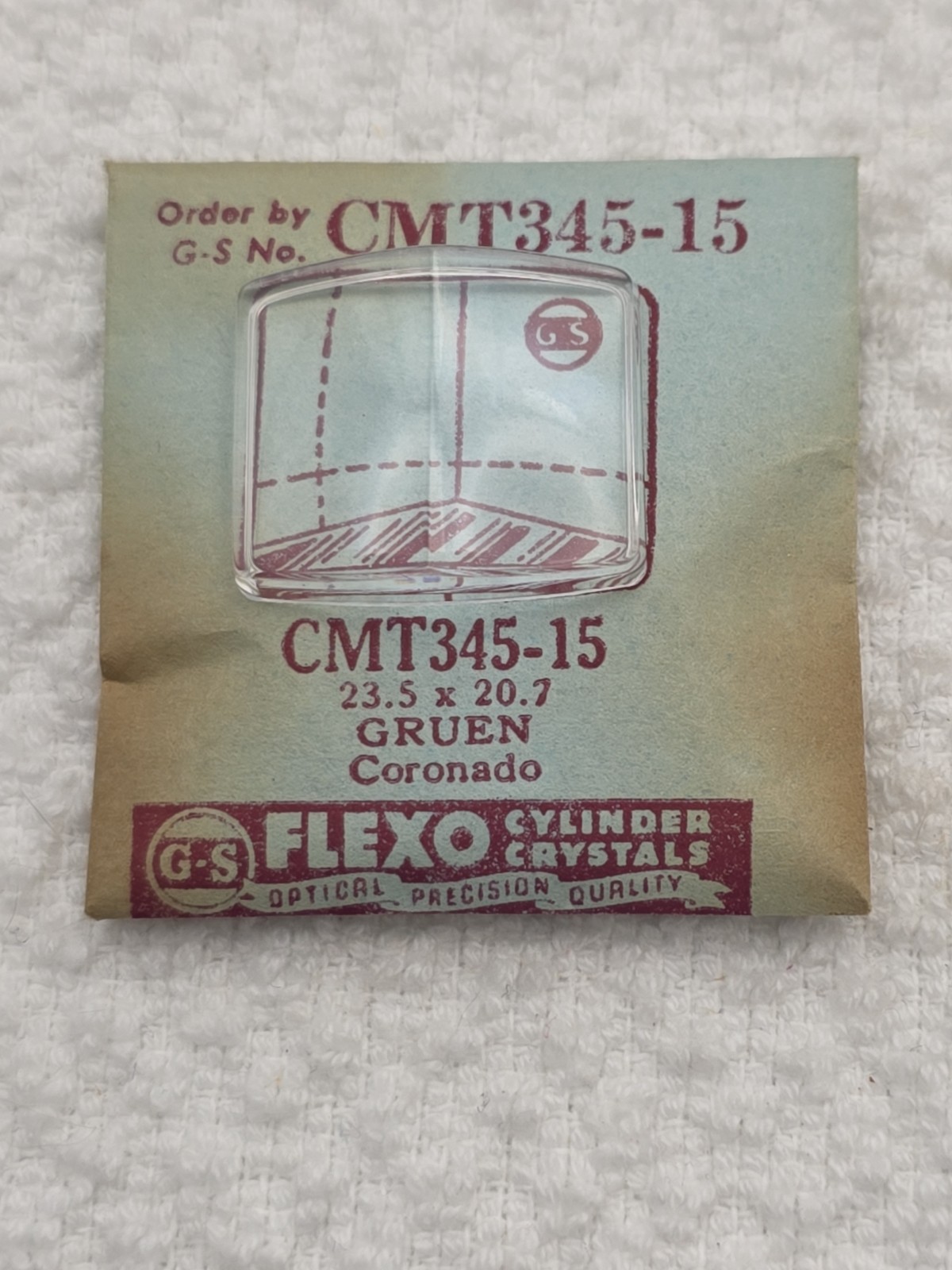 G-S Watch Crystal CMT345-15 Replacement For Gruen Coronado 23.5X20.7