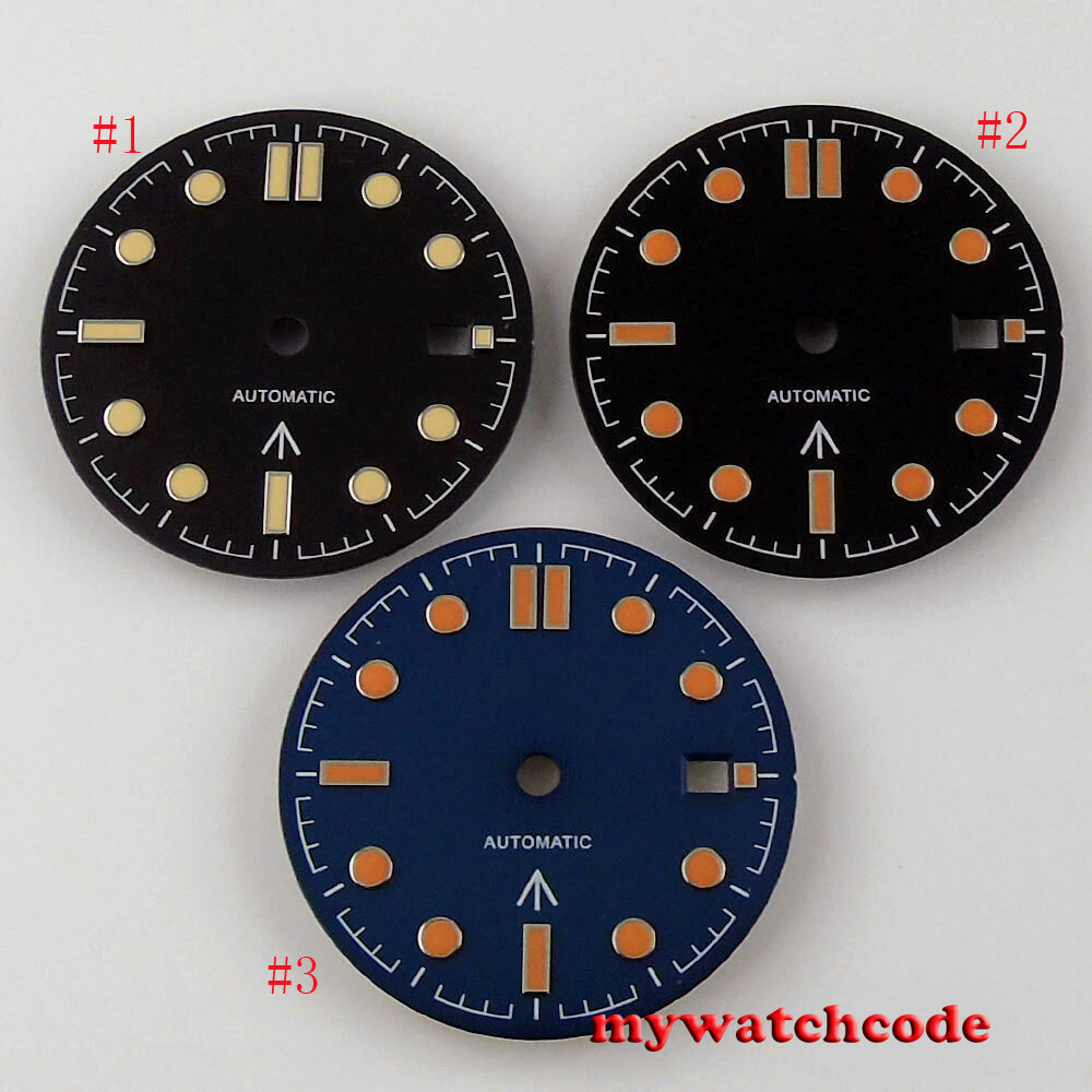 31mm sterile black dial fit ETA 2824 2836 mingzhu 2813 miyota 8215 movement