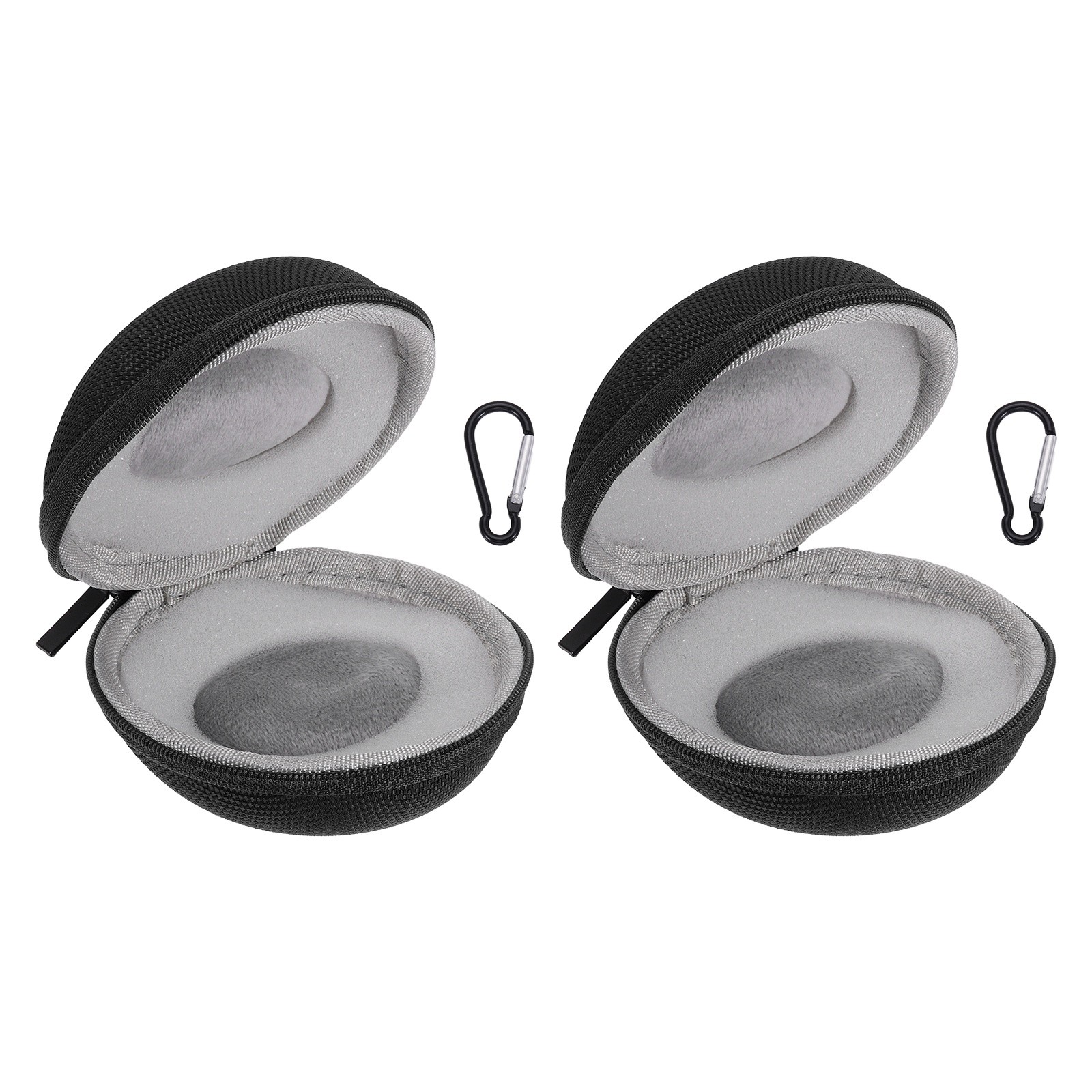 2pcs Watch Travel Case 1 Slot Velvet Watch Box Up to 50mm / 2 Inch, Black