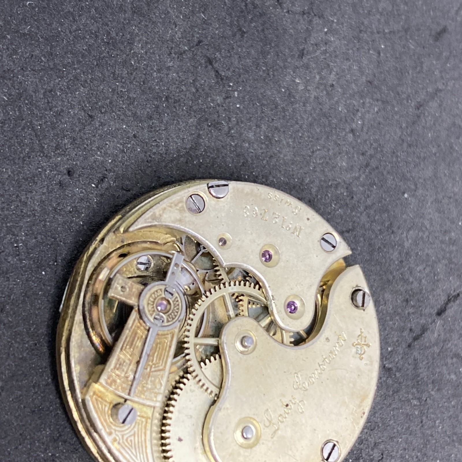 Mermod Jaccard Pocket Watch Movement Size 0s Hunter Lady Constant Ticking F8558