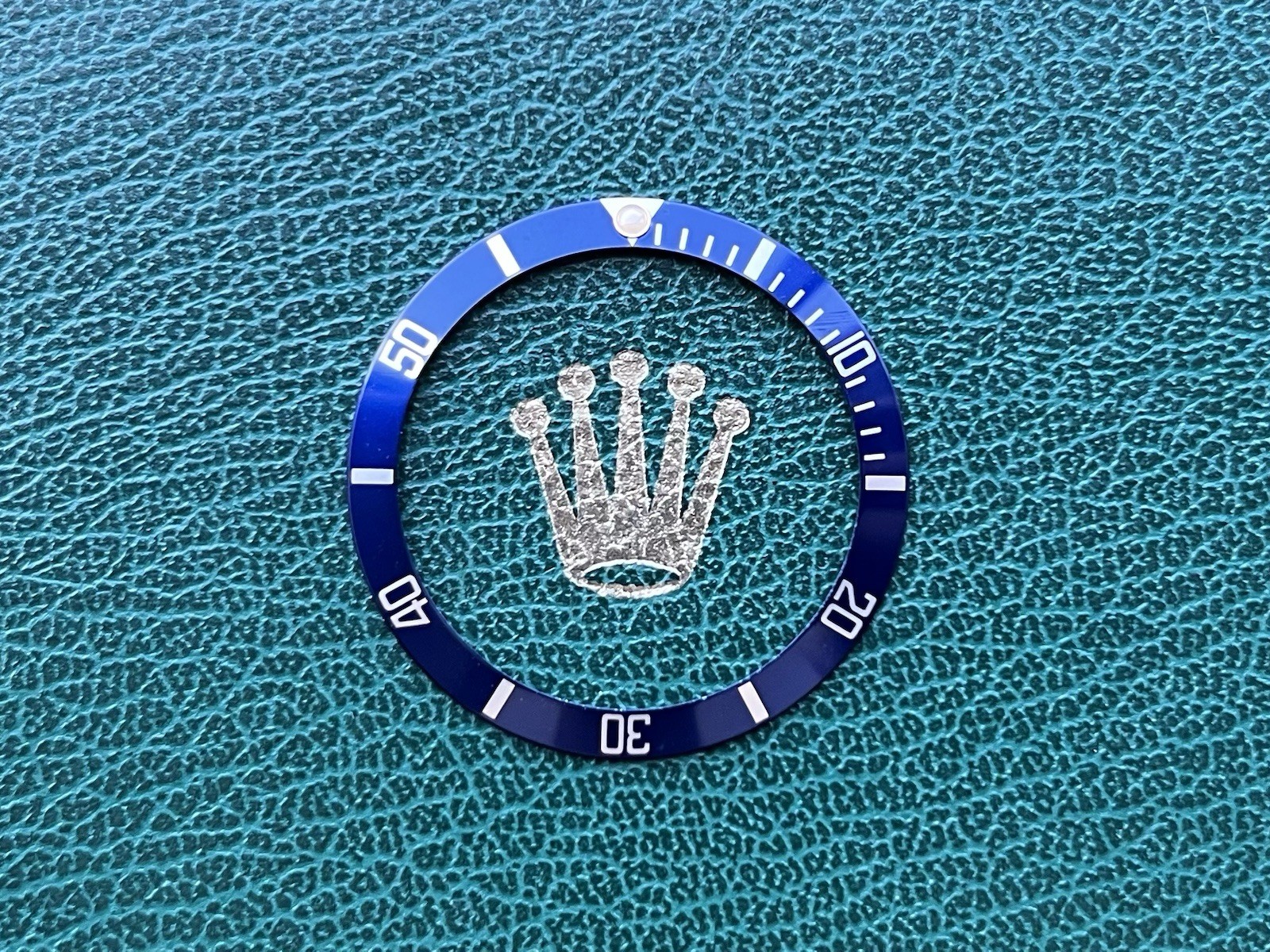 Genuine Rolex Submariner 16803 16613 16808 1Blue Silver Watch Bezel Insert #1454