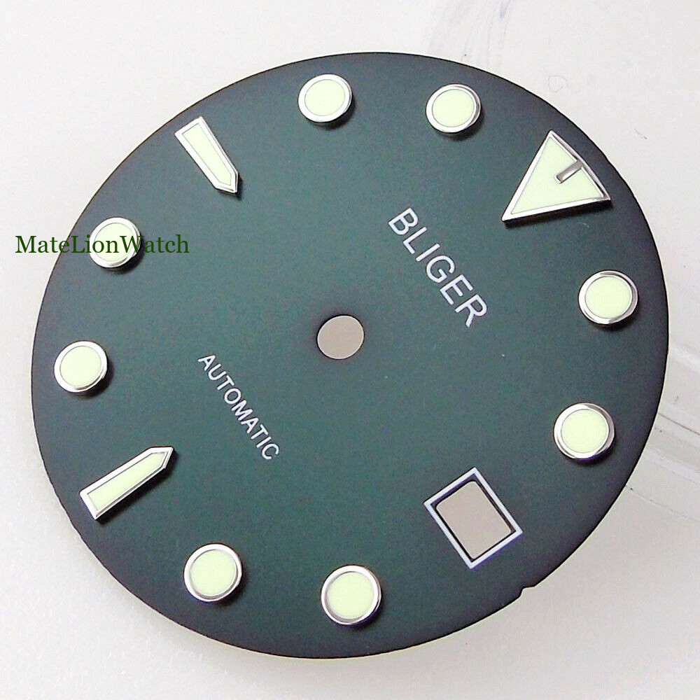 29mm For NH35/NH35A Sterile Watch Dial Date Window Black/Blue/Green 3/4 o’clock