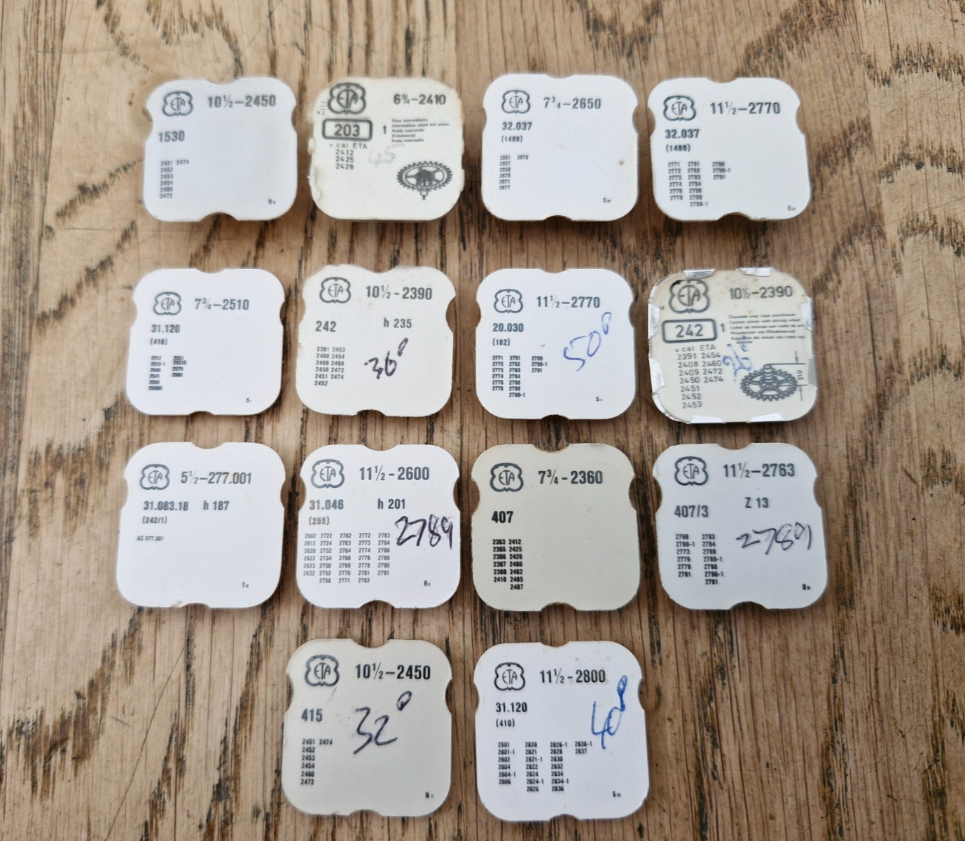 ETA Wheels & Pinions – See Menu For Available Parts – N.O.S In Blister Packs