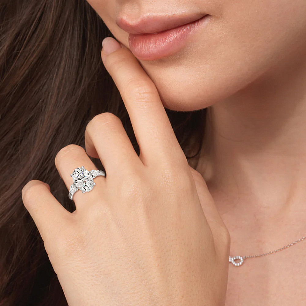 Diamond Ring 950 Platinum Semi Mount Setting Oval Cut Size 6 7 8 1 Carat