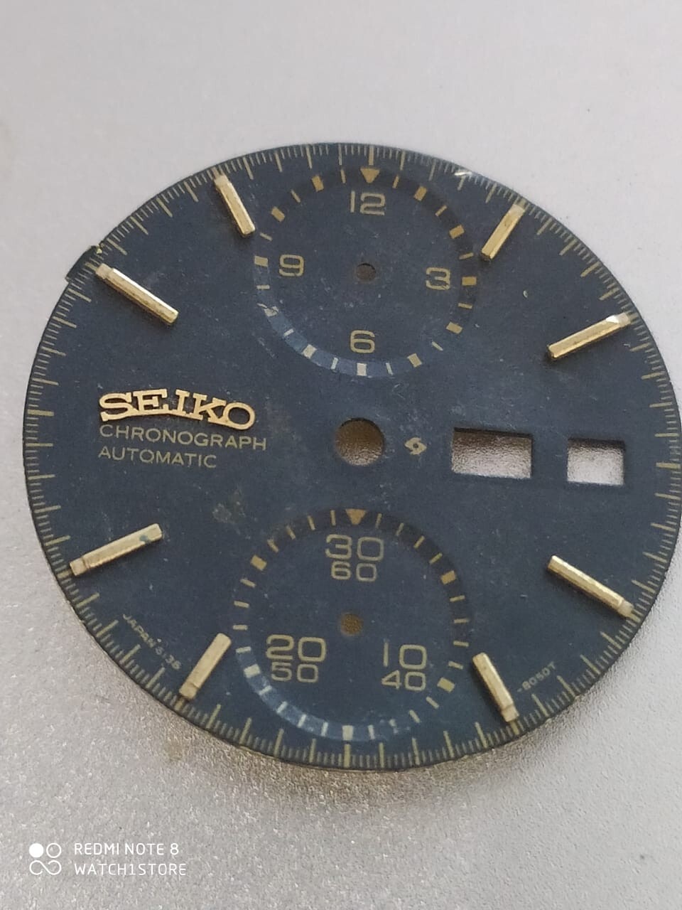 Seiko Chronograph 6138-8020 panda PART 8050 BLACK DIAL Used