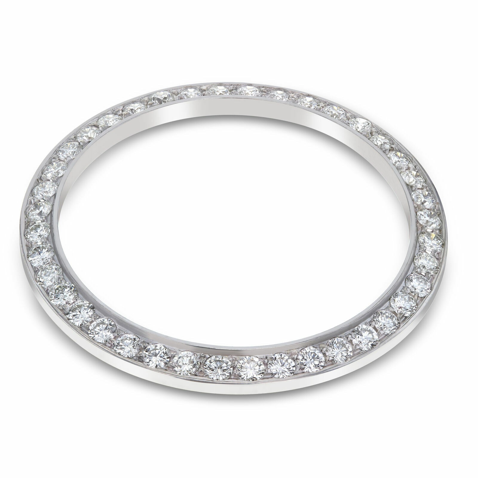 2CT BEAD PAVE NATURAL DIAMOND BEZEL WATCH PART 14KW FOR ROLEX 15010 15200 15210