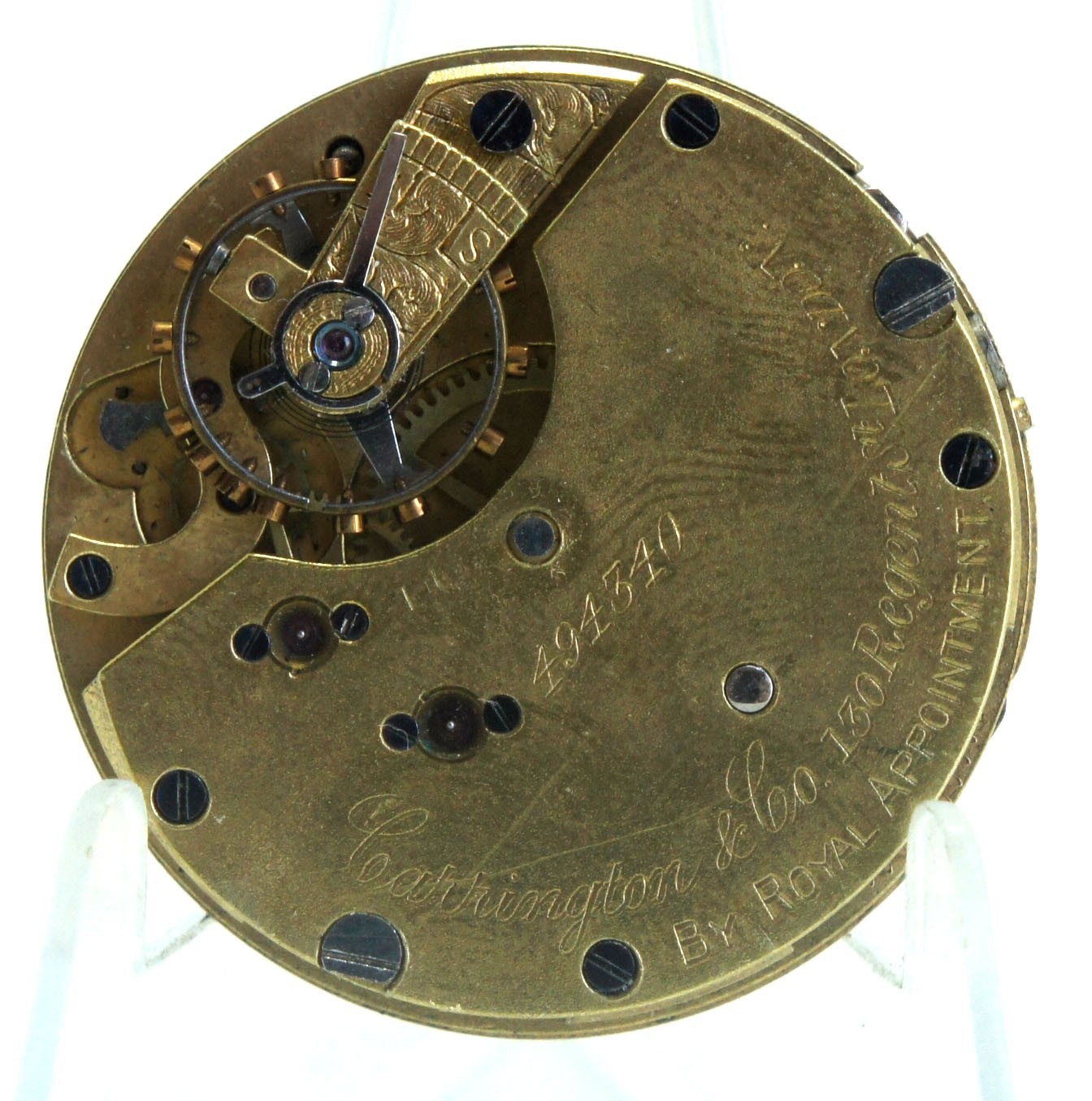 Rare Carrington and Co London Pocket Watch Movement Rotherham 32mm Calibre