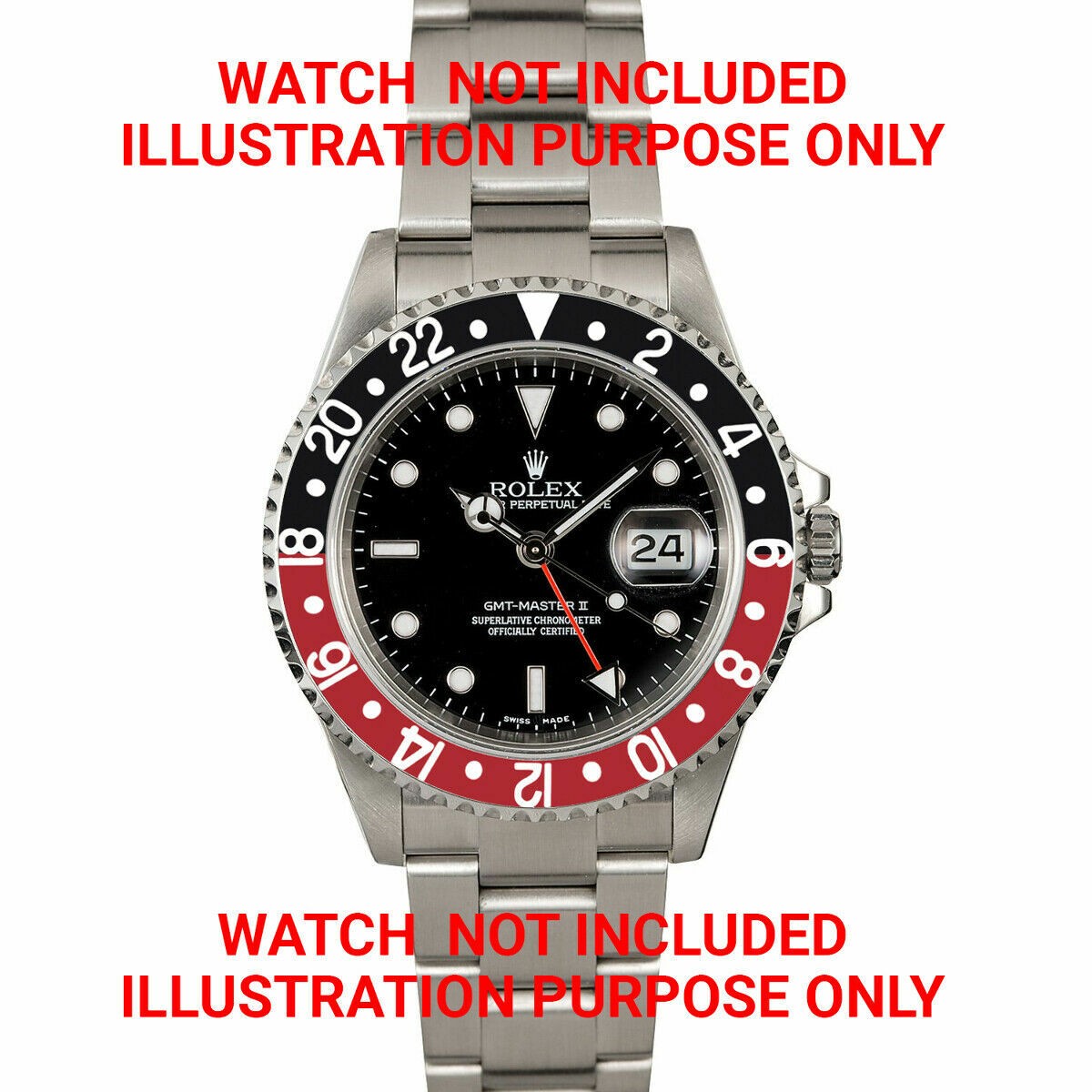 Bezel & Insert Kit For Rolex GMT Master 2 16700, 16710, 16760 Black Red Coke