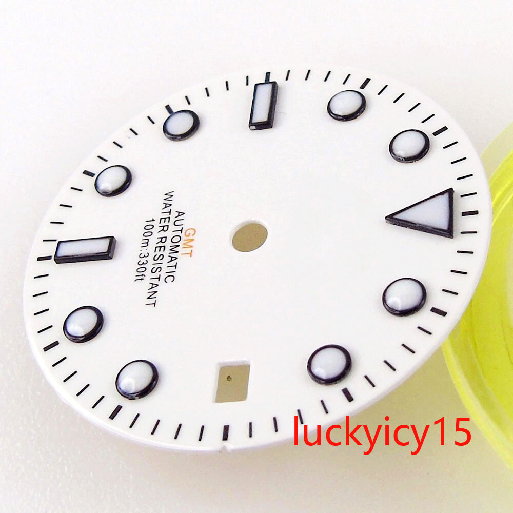 Fit Mingzhu 3804 NH34A GMT Automatic Movement Men’s Watch Case 29MM White Dial