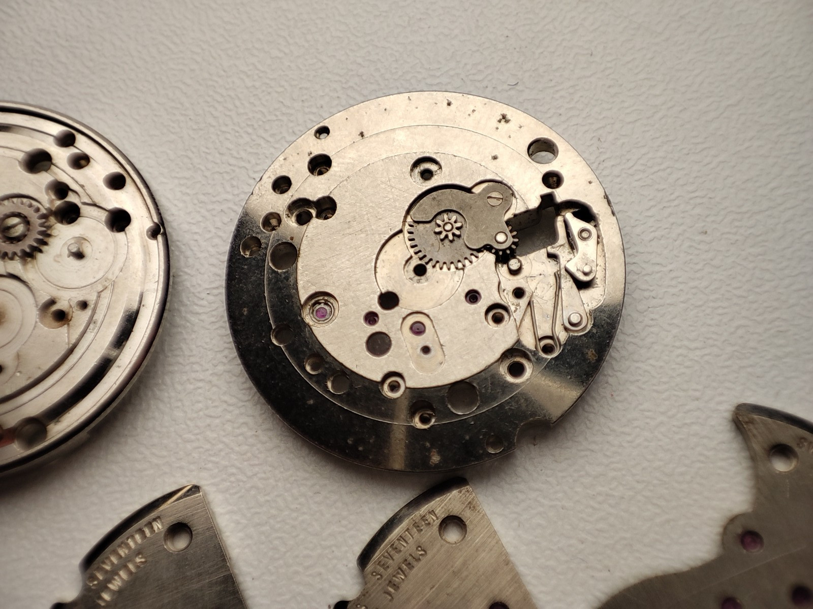 fhf st 96-4 st 96 Watch platinum For parts Gear Train Bridge Barrel bridge lot