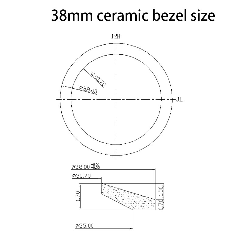 38mm Ceramic Bezel insert Men’s Watches Rings Parts For 40mm Cases Accessory