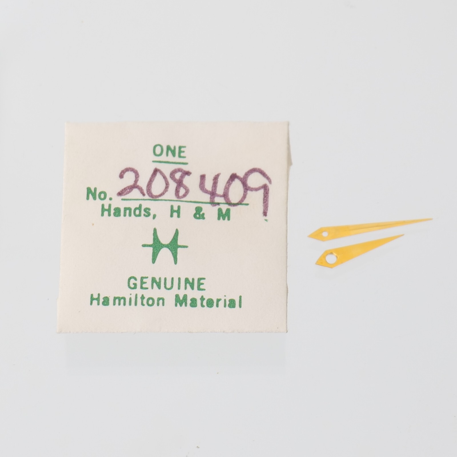 Hamilton Watch Hands No. 208409 Original Pair Hour Minute Watchmaker Parts (H22)