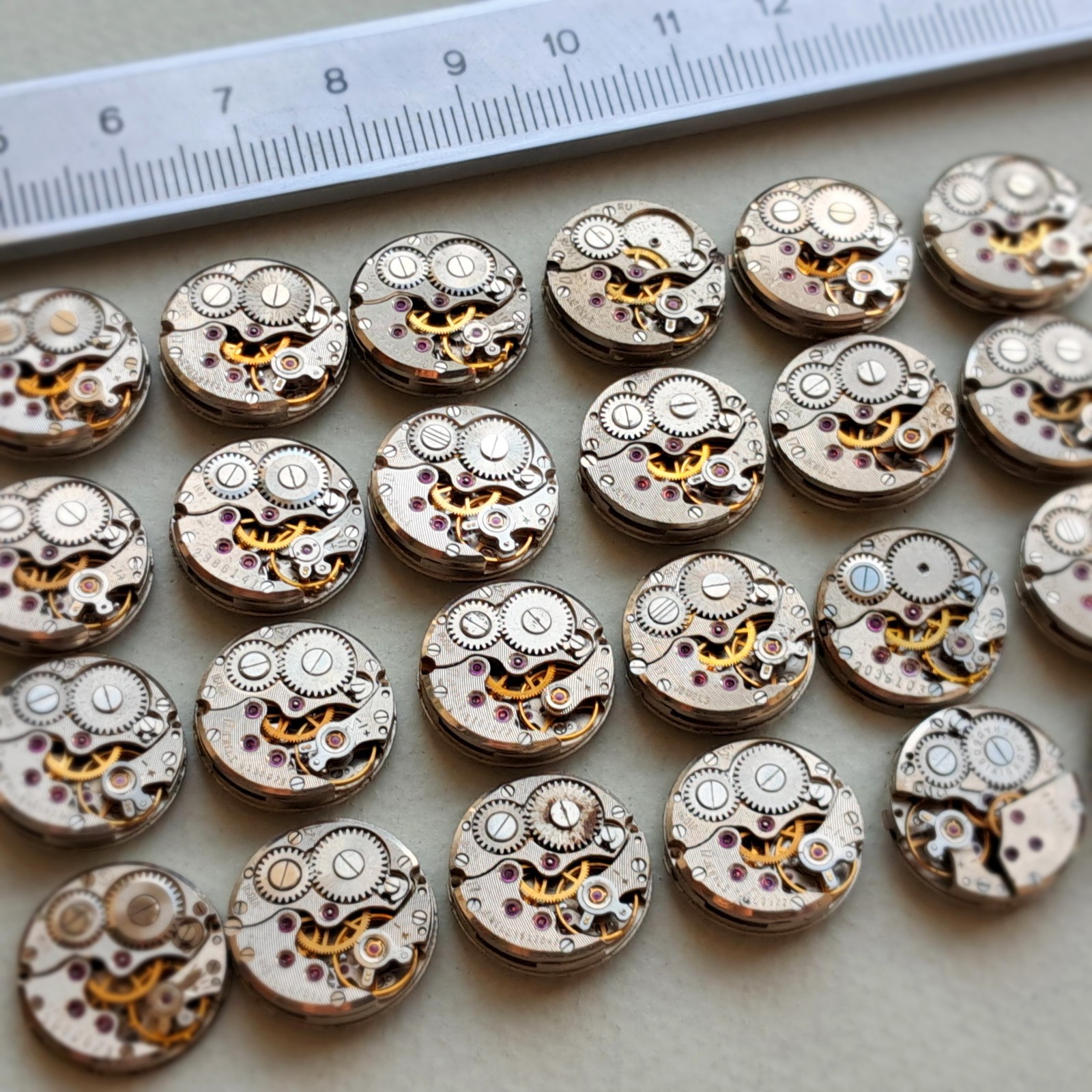 Lot of 10 CHAIKA Watch Movements 16mm USSR | Vintage Mechanical Parts Steampunk
