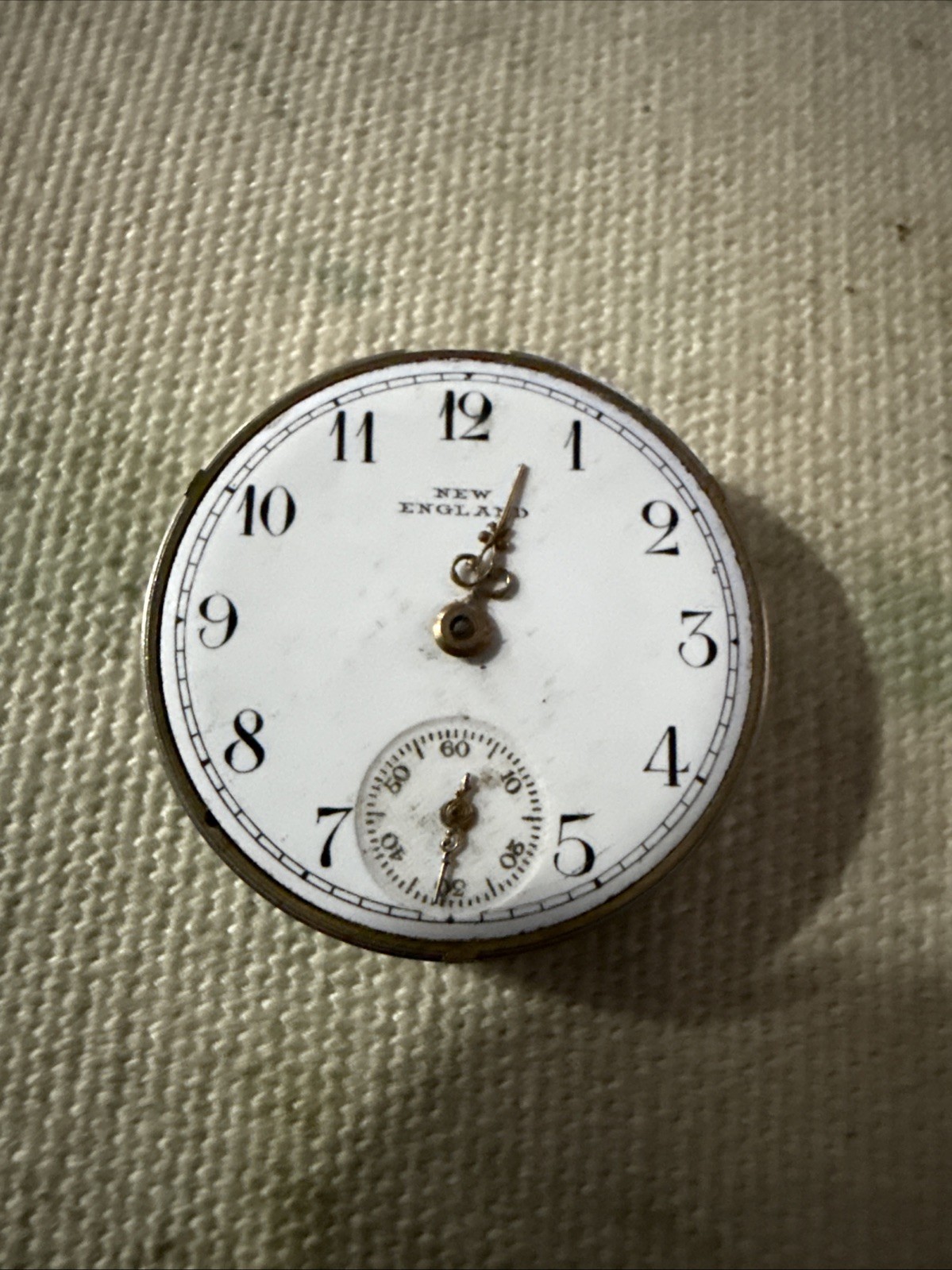 VINTAGE 27.65MM NEW ENGLAND WATCH CO. POCKET WATCH MOVEMENT FANCY DIAL