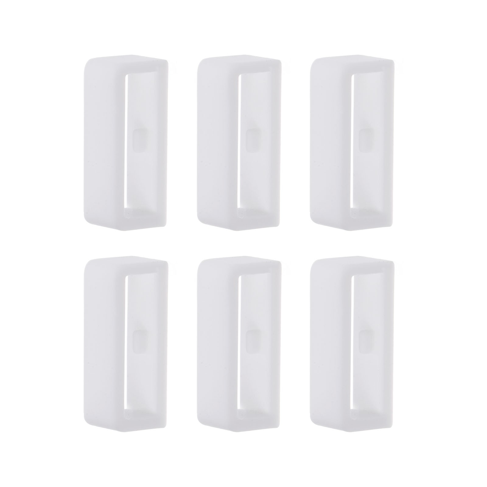 6pcs Watch Strap Loop Fastener Ring 18mm Rubber Watch Holder Keeper White